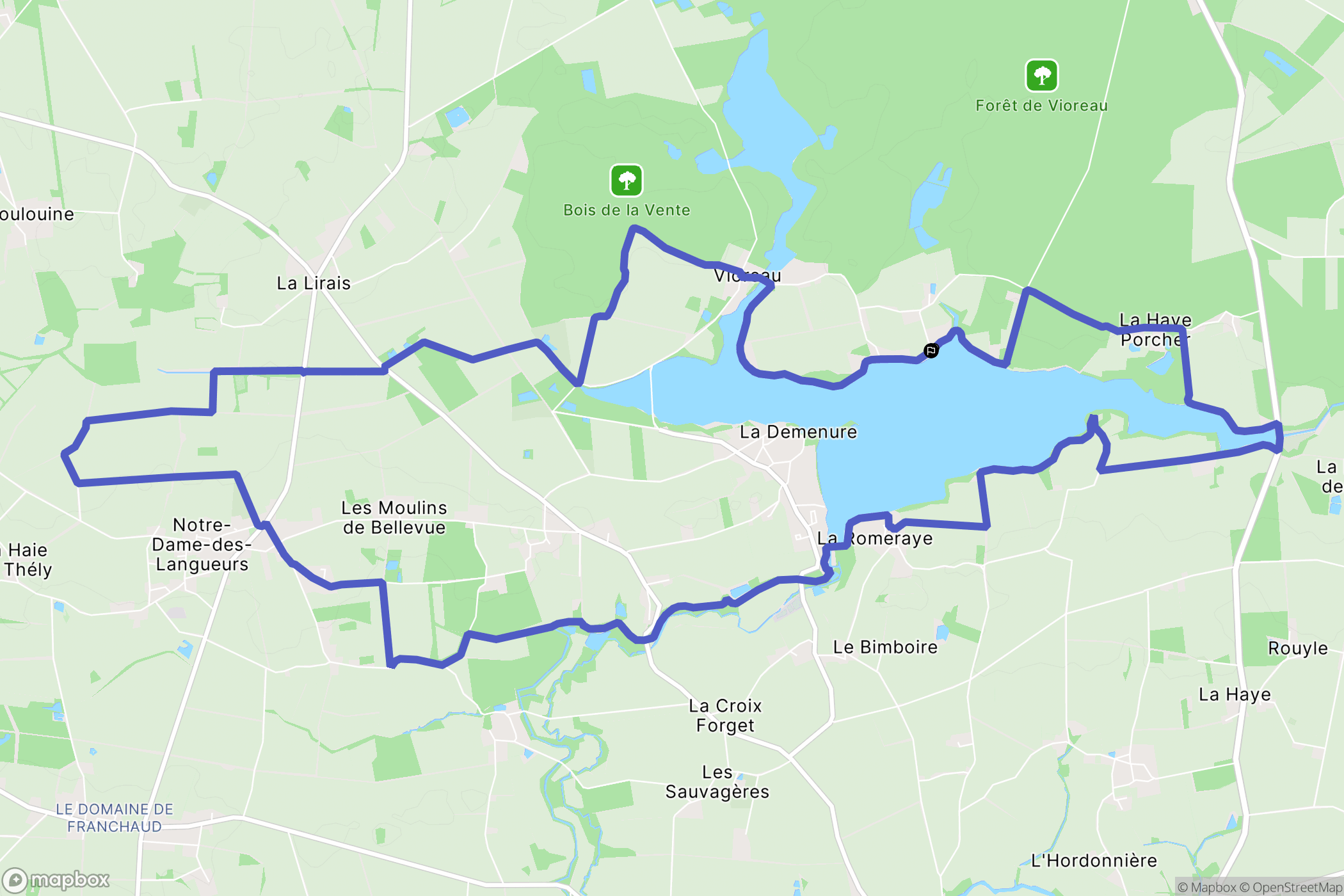 Vioreau : carte du parcours de randonnée - France