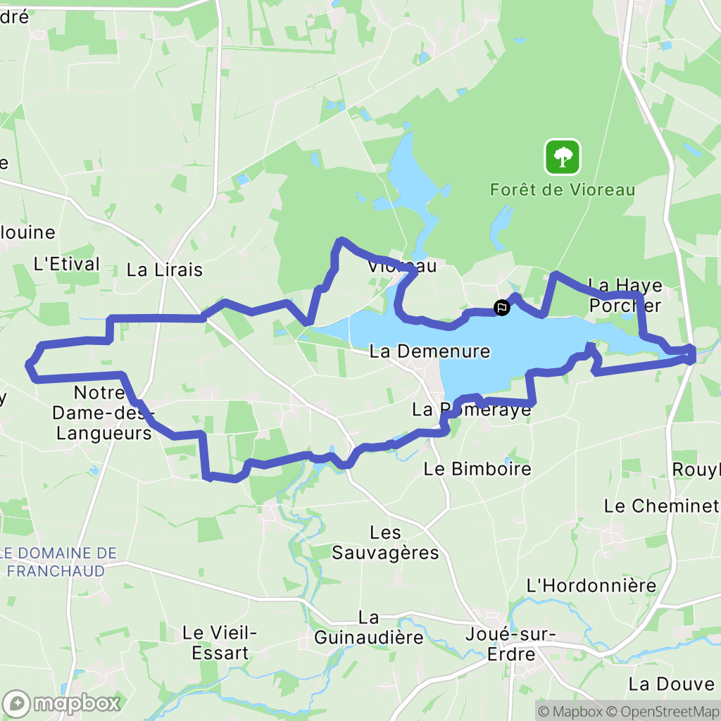 Vioreau : carte du parcours de randonnée - France