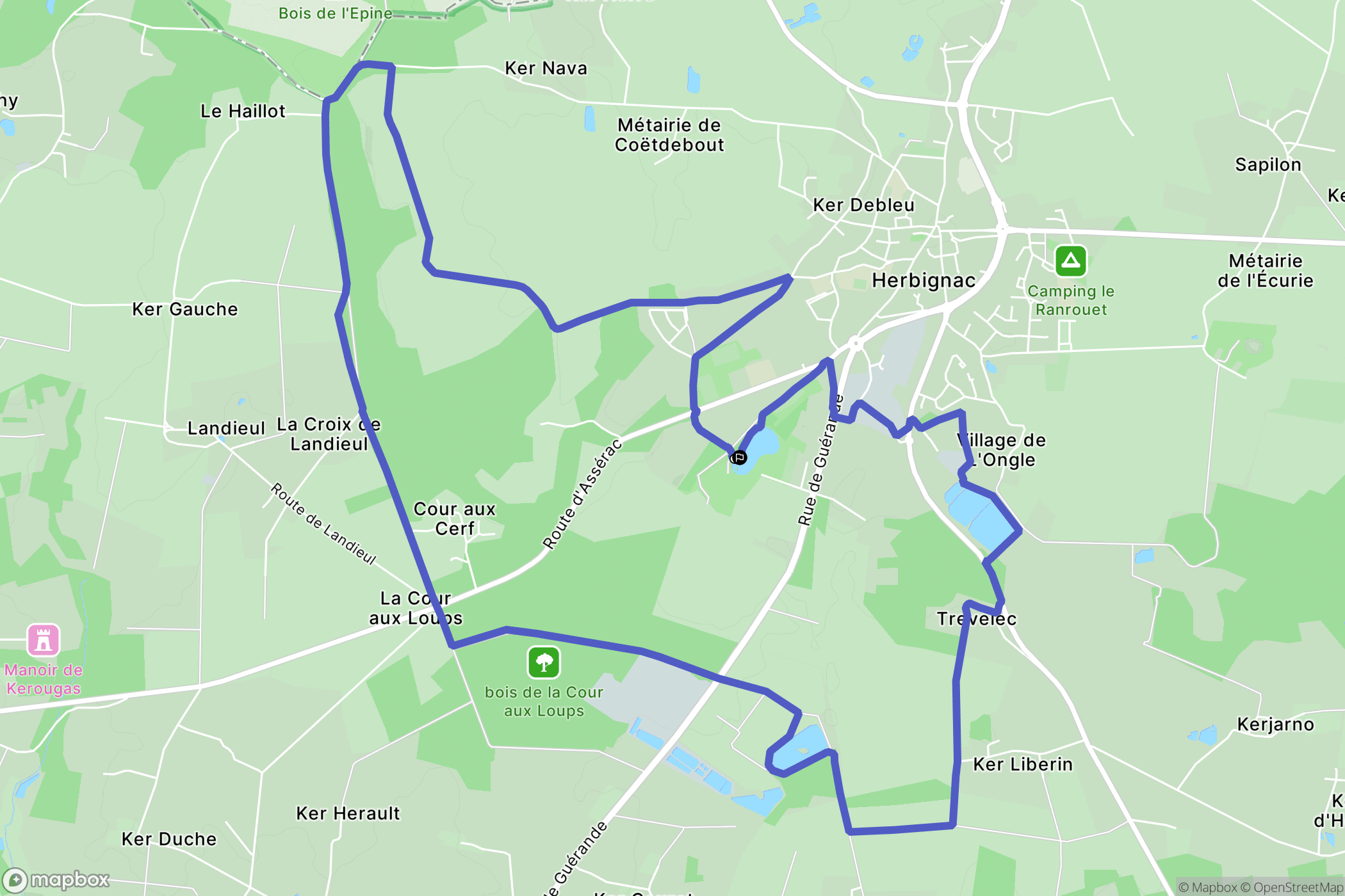 Herbignac : carte du parcours de randonnée - France