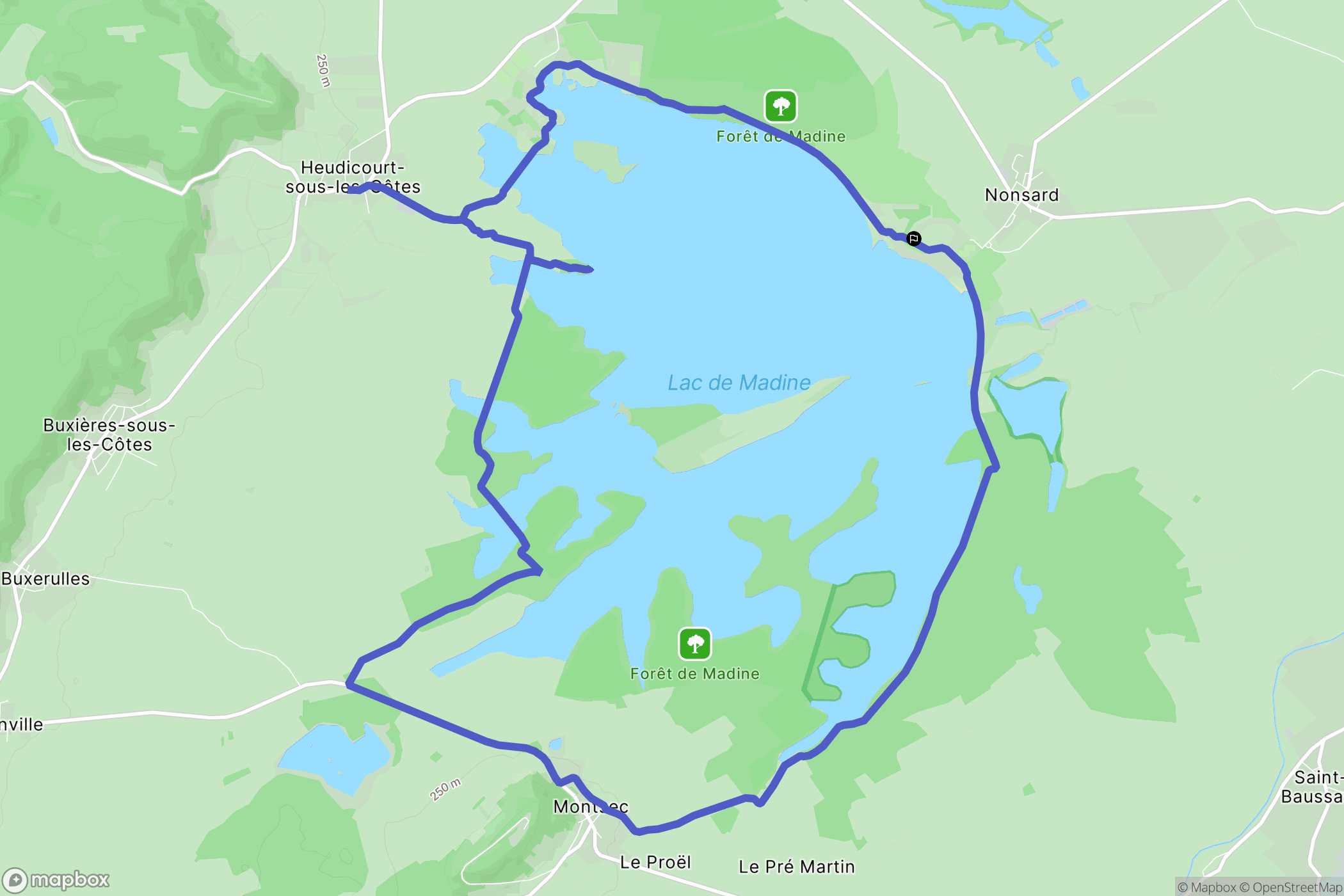 Nonsard-Lamarche : carte du parcours de randonnée - France