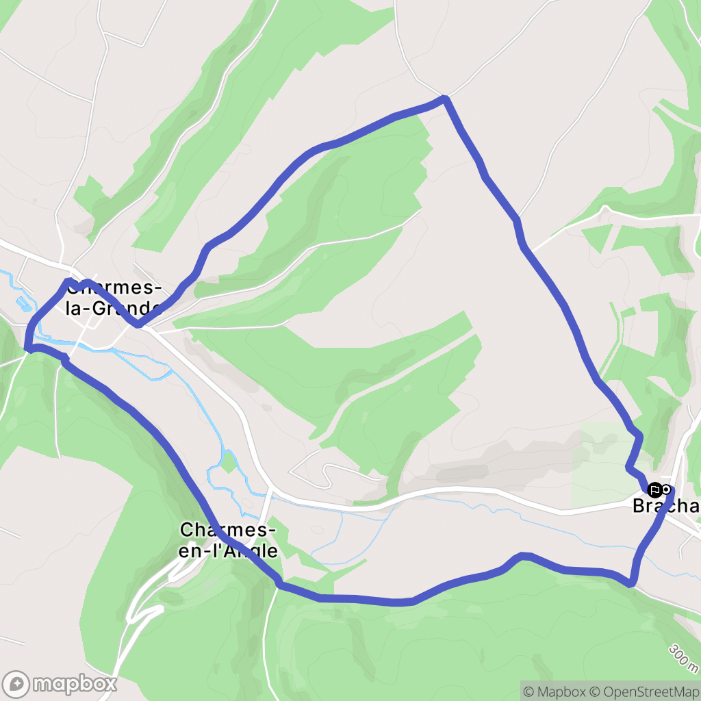 Brachay : carte du parcours de randonnée - France