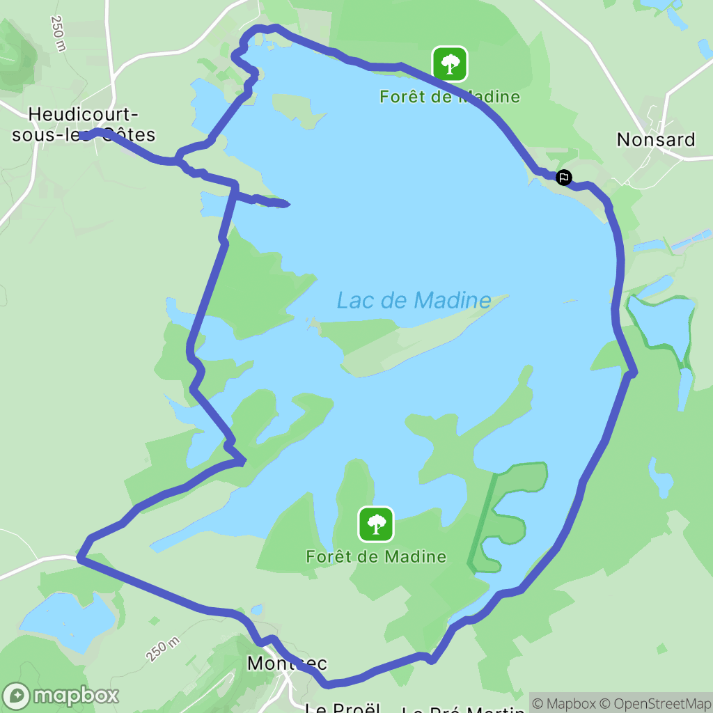 Nonsard-Lamarche : carte du parcours de randonnée - France