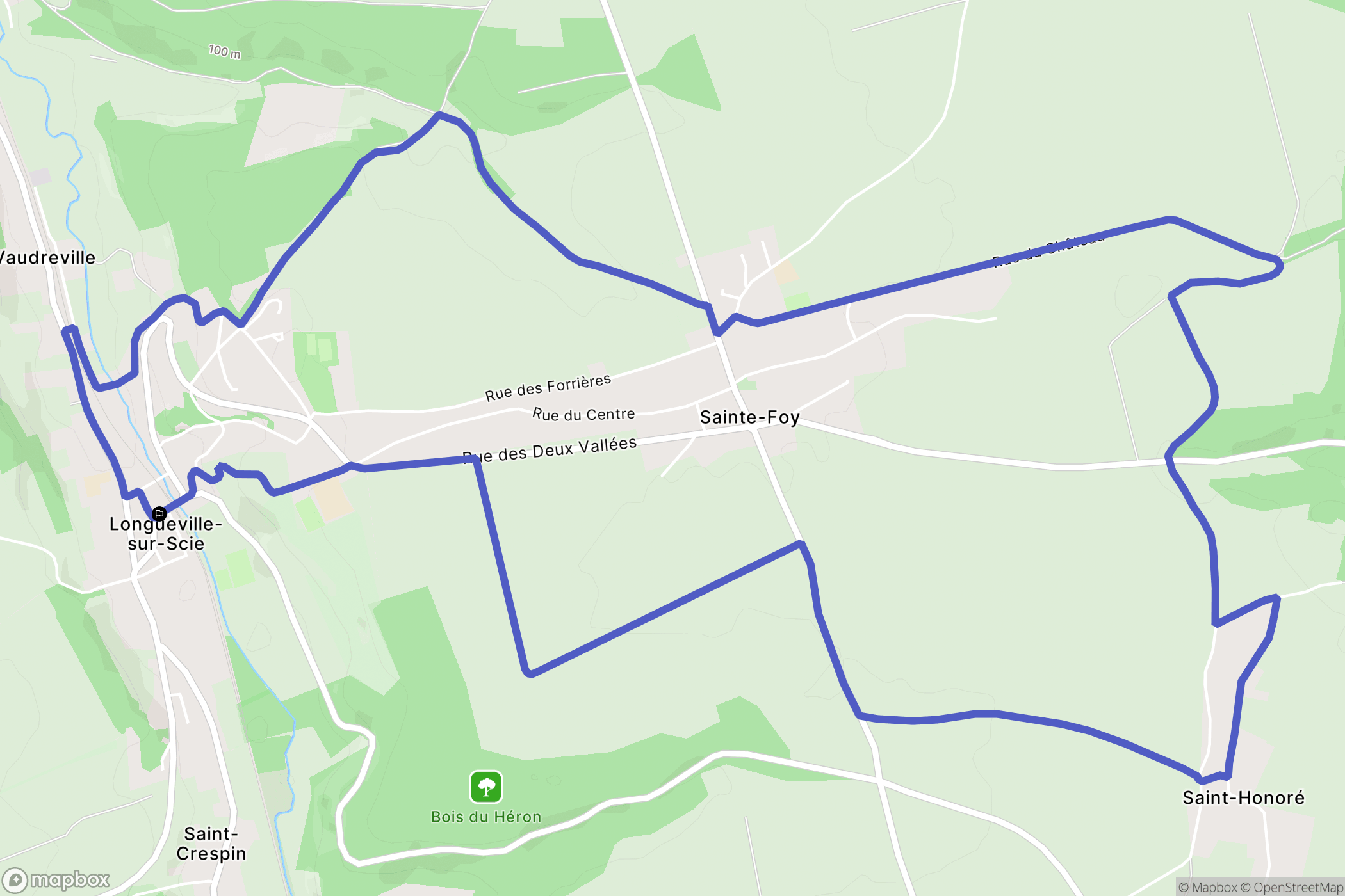 Longueville-sur-Scie : carte du parcours de randonnée - France