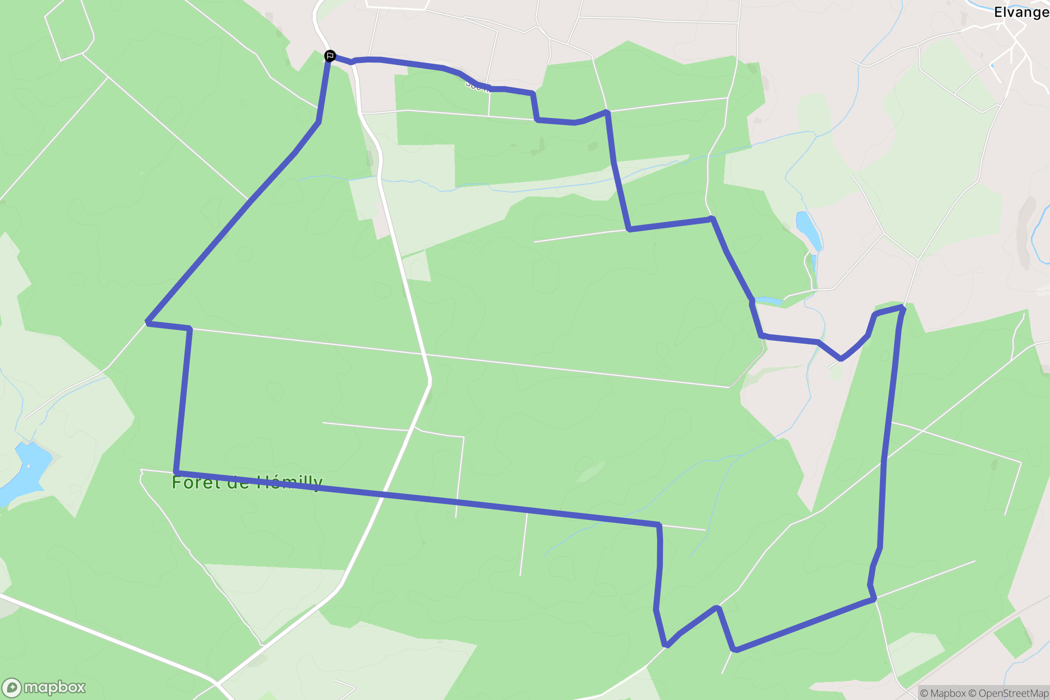 Hémilly : carte du parcours de randonnée - France