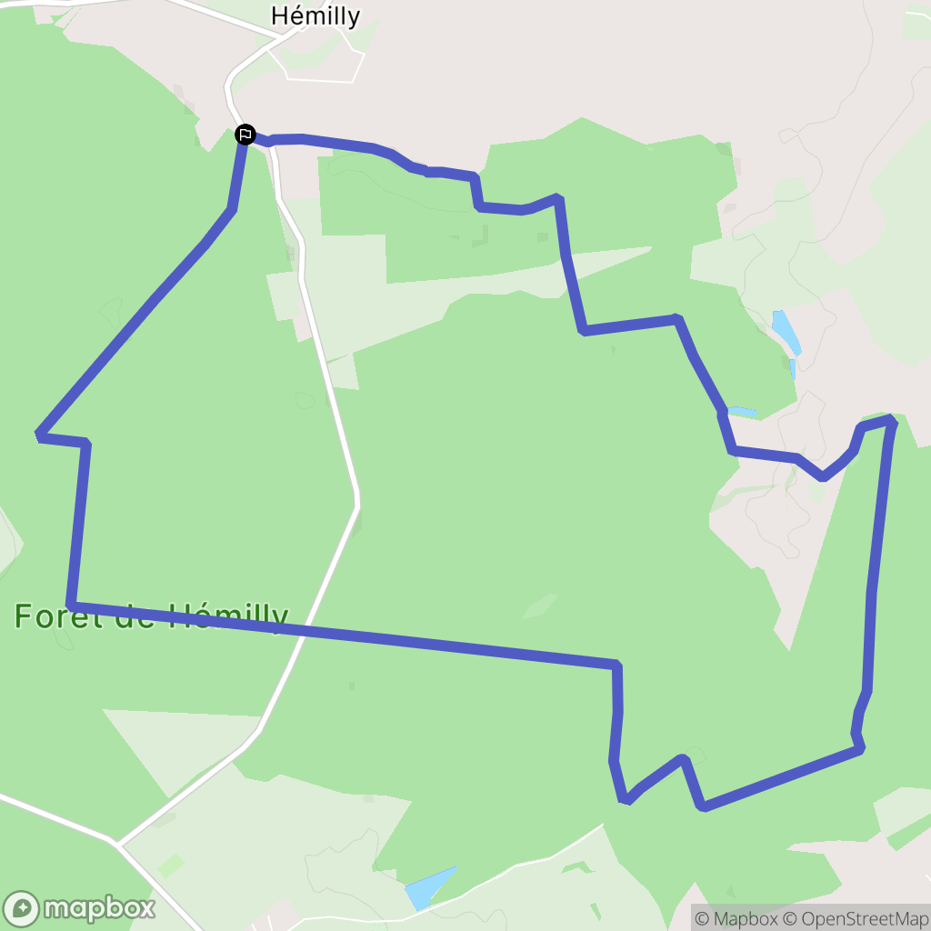 Hémilly : carte du parcours de randonnée - France