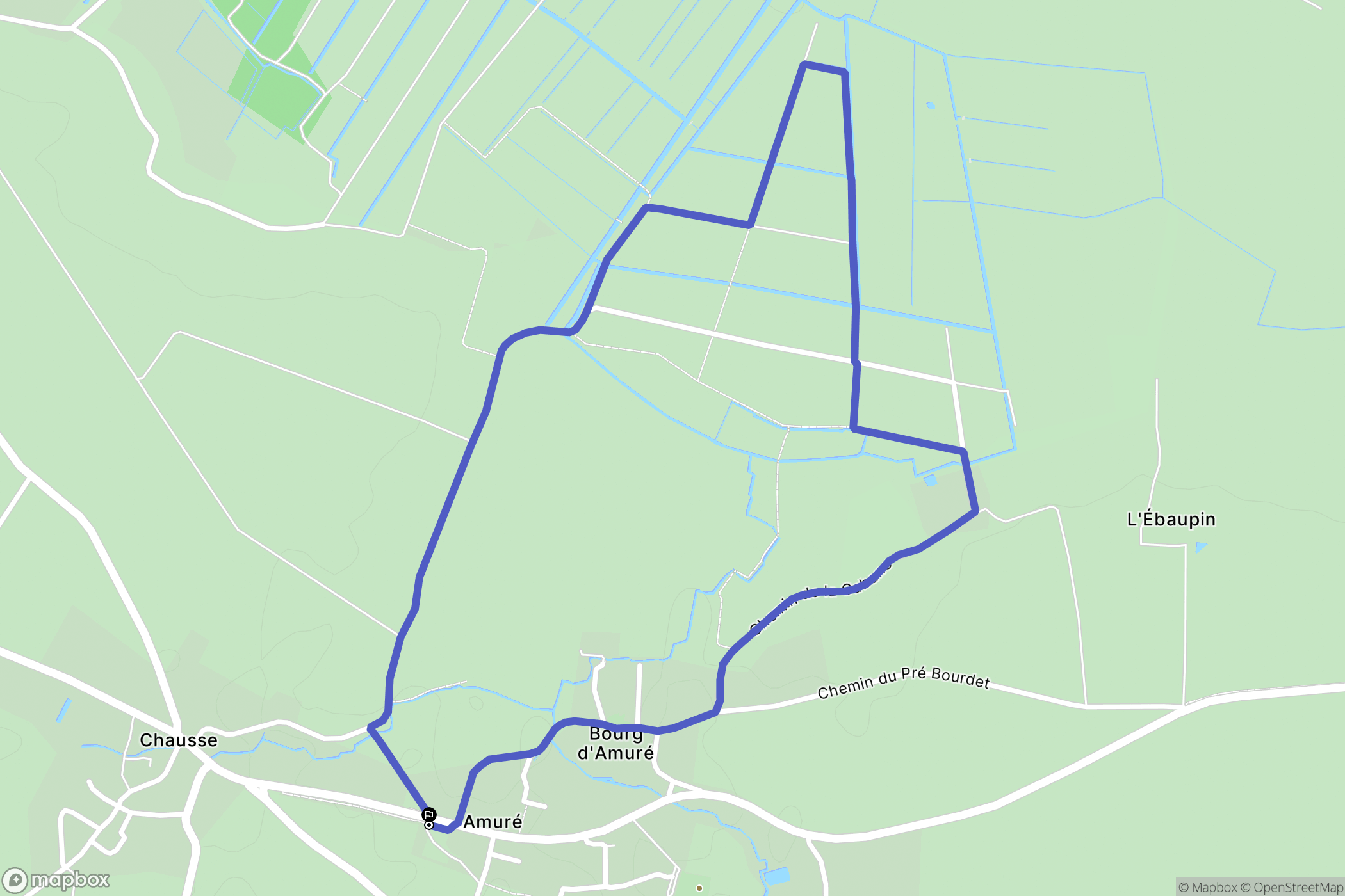 Amuré : carte du parcours de randonnée - France