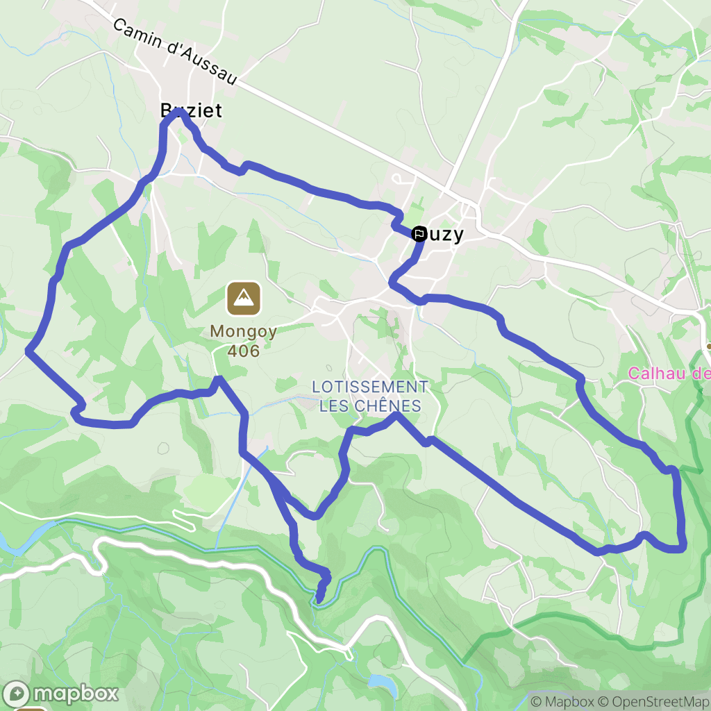 Buzy : carte du parcours de randonnée - France