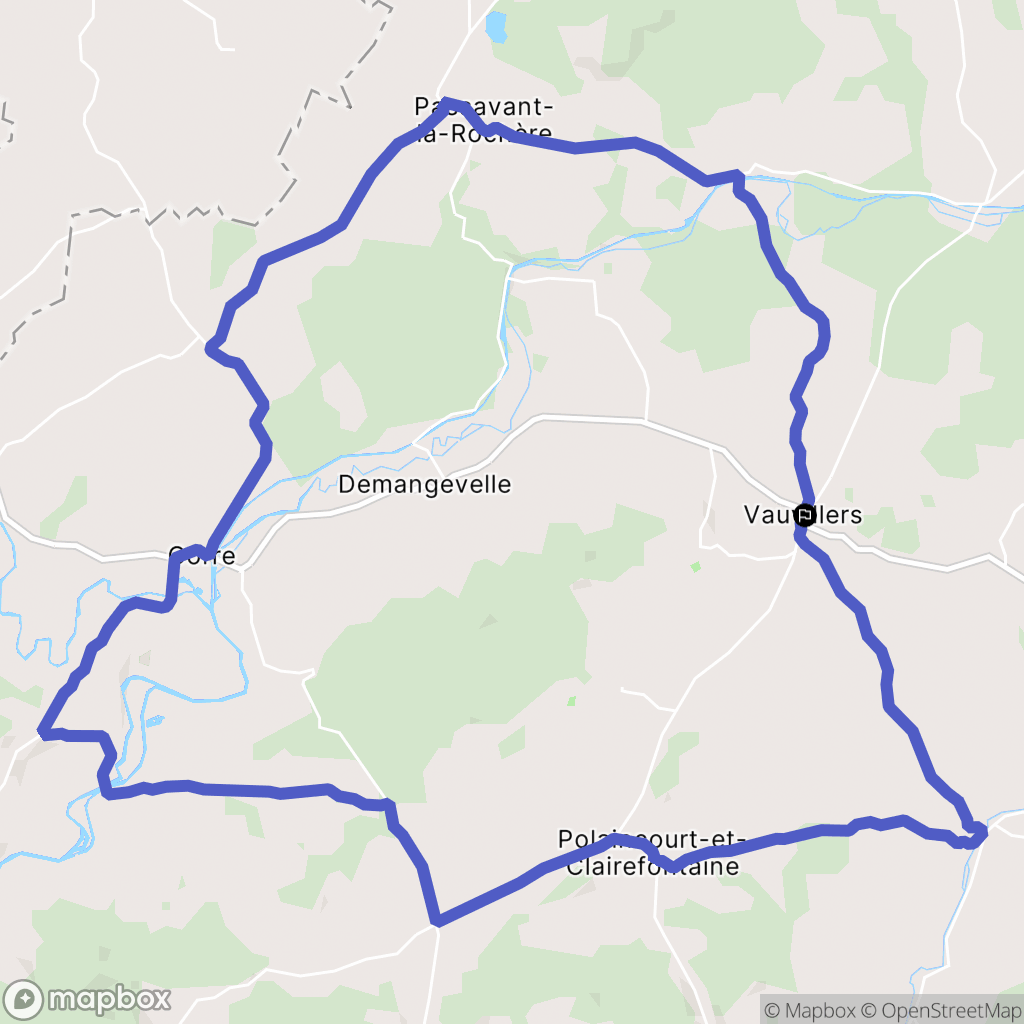 Vauvillers : carte du parcours de randonnée - France