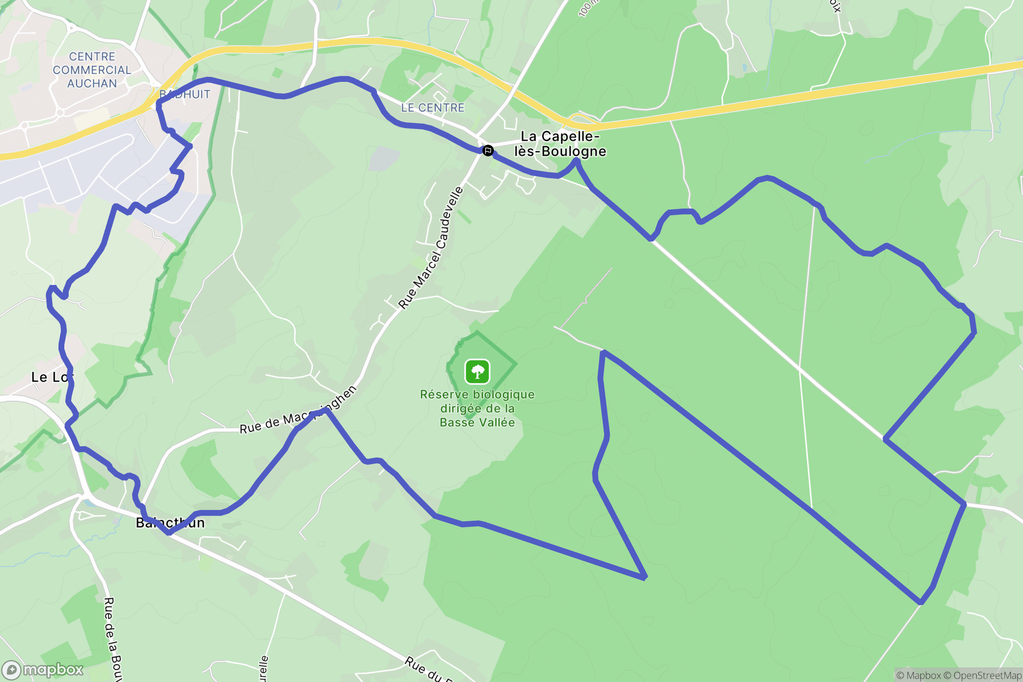 La Capelle-lès-Boulogne : carte du parcours de randonnée - France