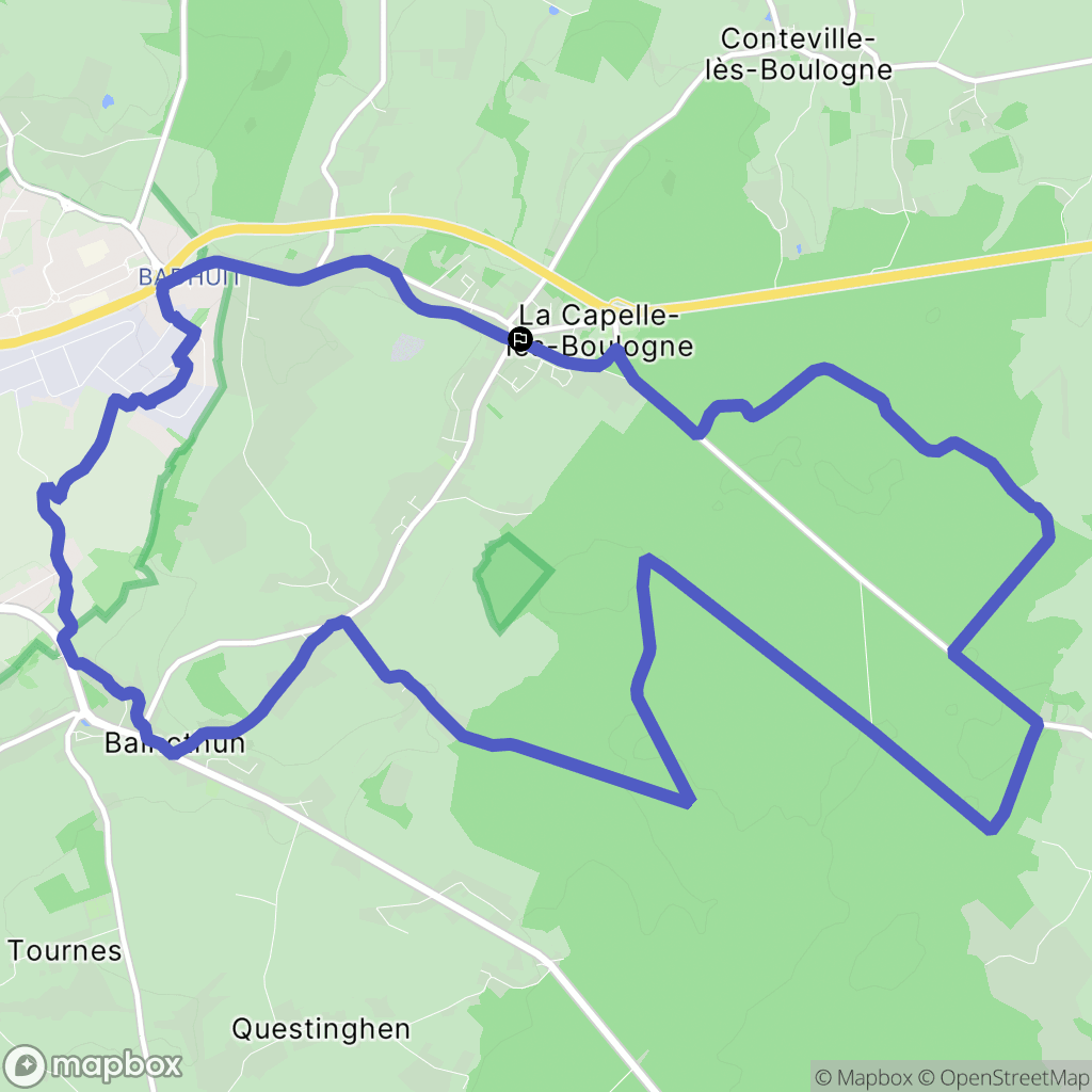 La Capelle-lès-Boulogne : carte du parcours de randonnée - France