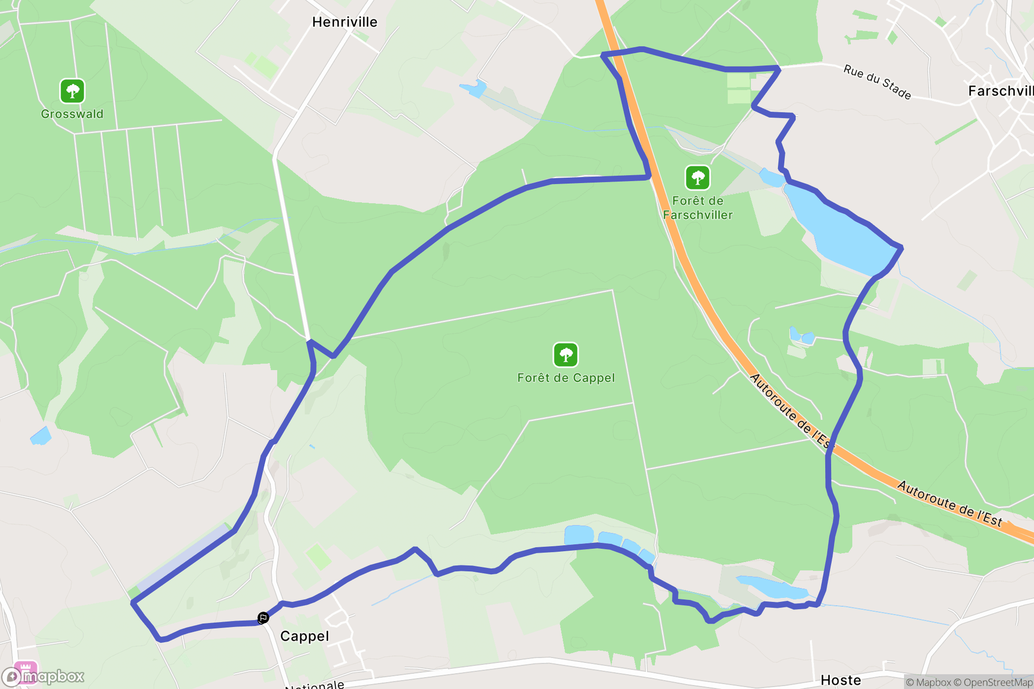 Cappel : carte du parcours de randonnée - France