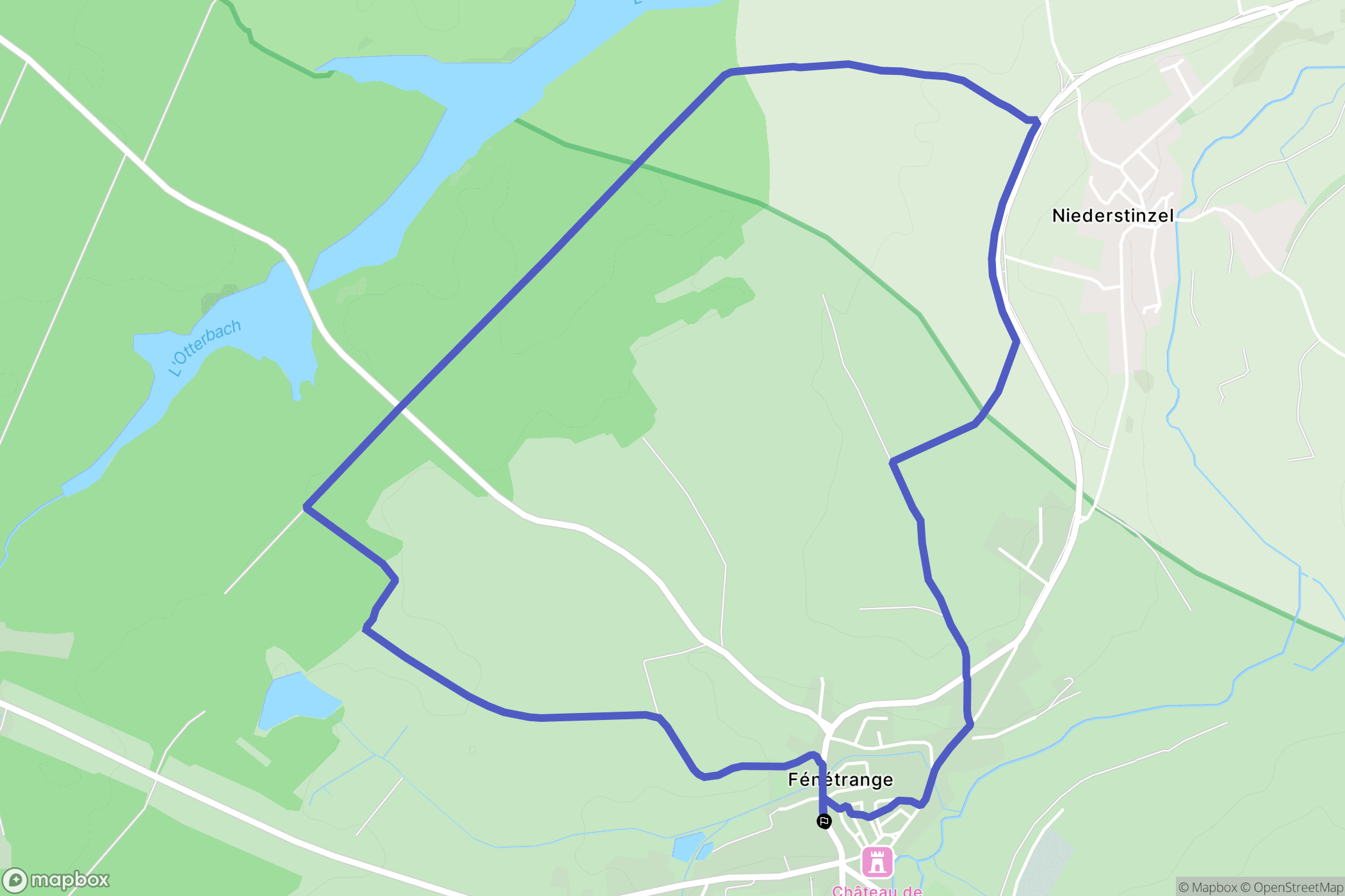 Fénétrange : carte du parcours de randonnée - France