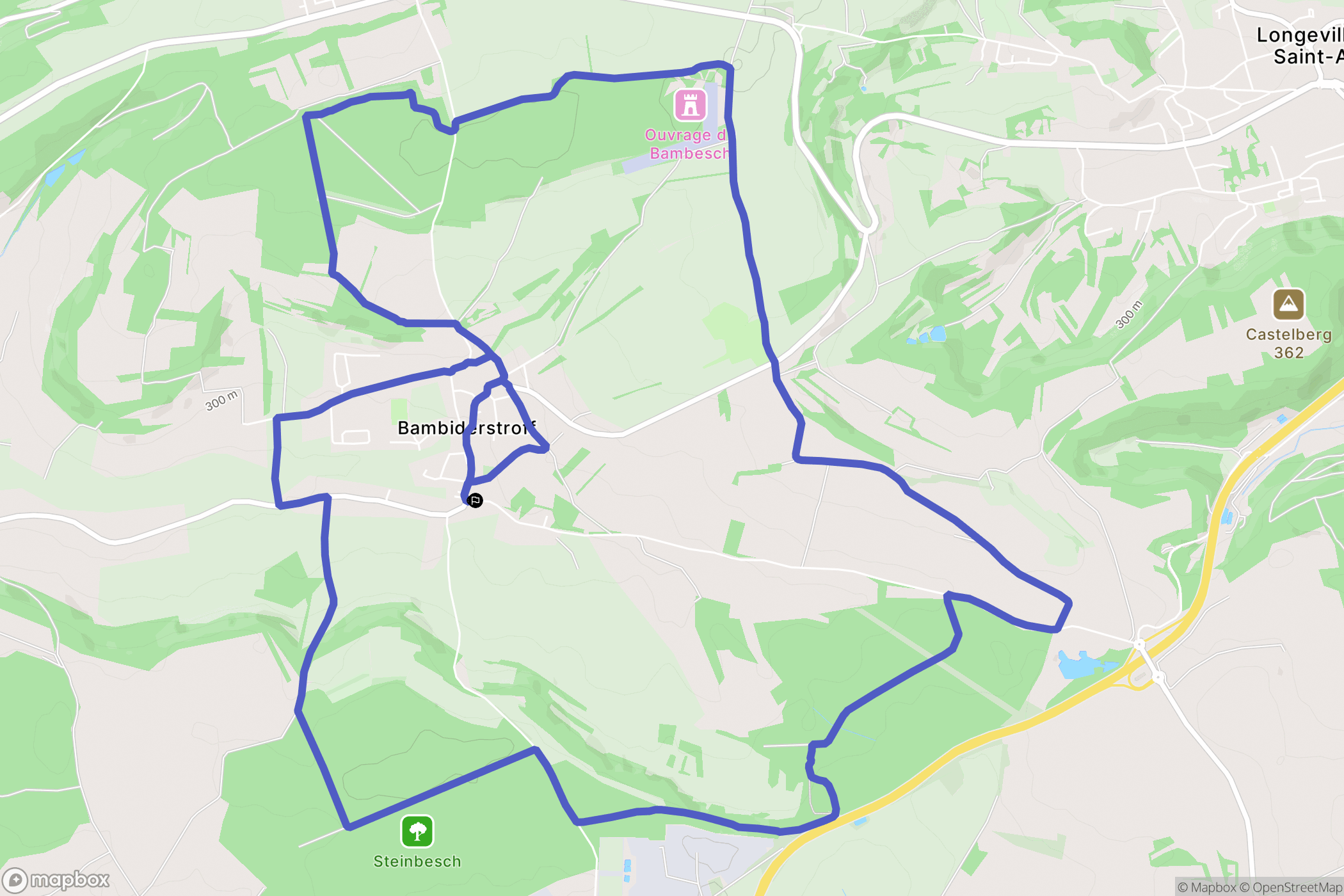 Bambiderstroff : carte du parcours de randonnée - France