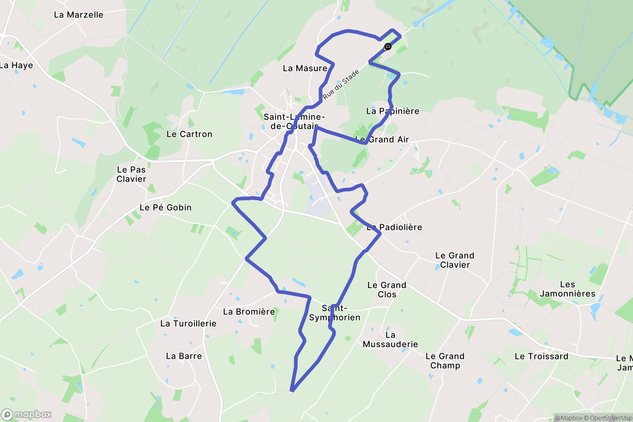 Saint-Lumine-de-Coutais : carte du parcours de randonnée - France