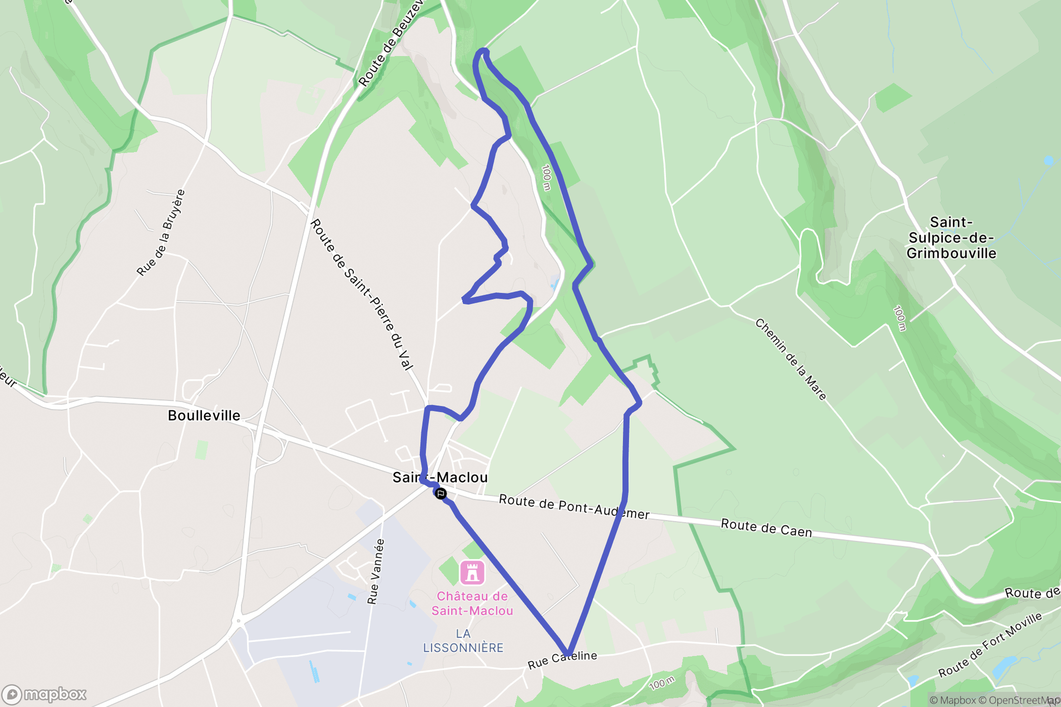 Saint-Maclou : carte du parcours de randonnée - France