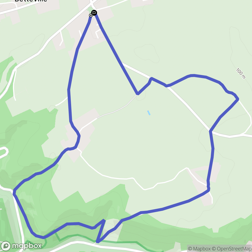 Betteville : carte du parcours de randonnée - France