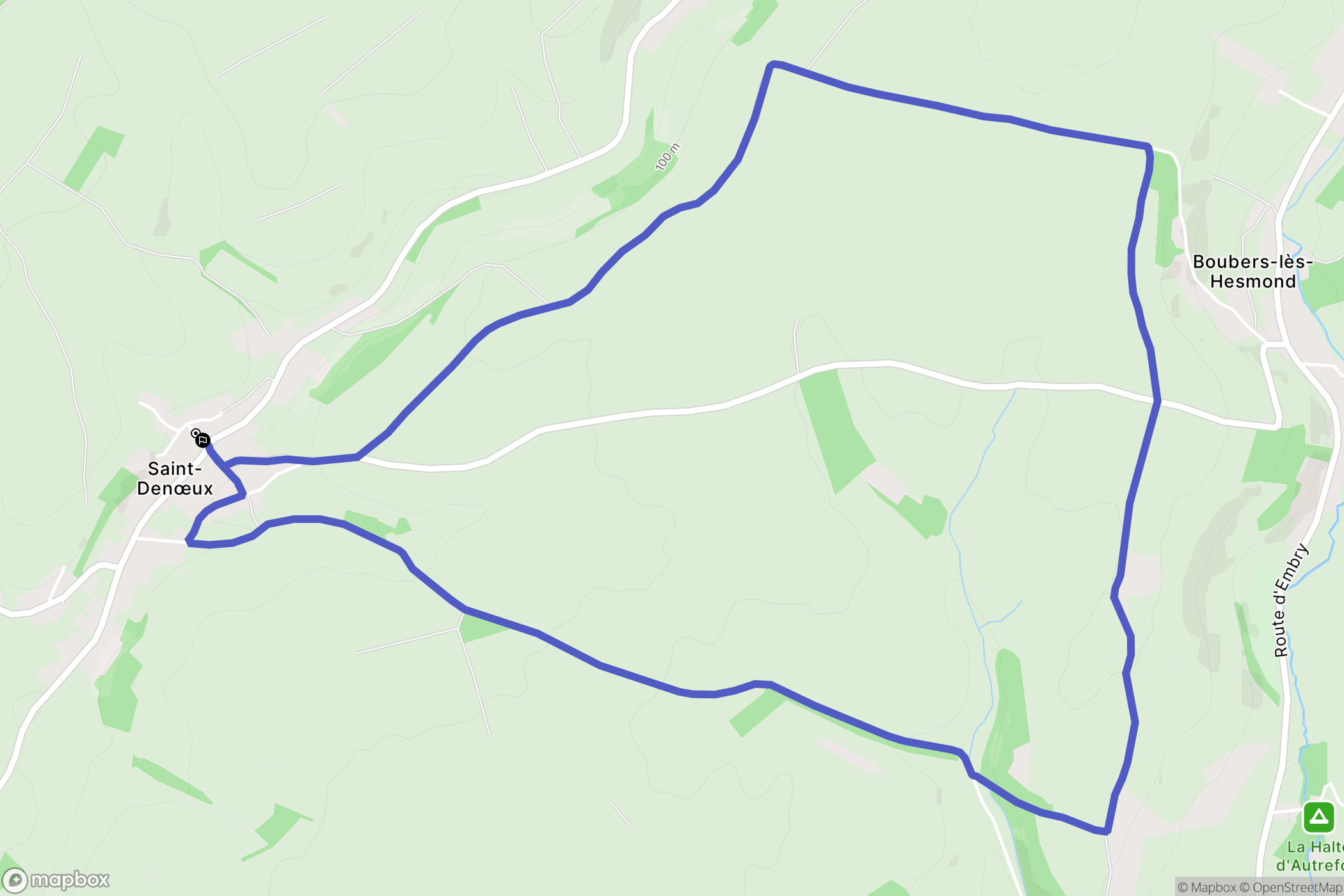 Saint-Denœux : carte du parcours de randonnée - France