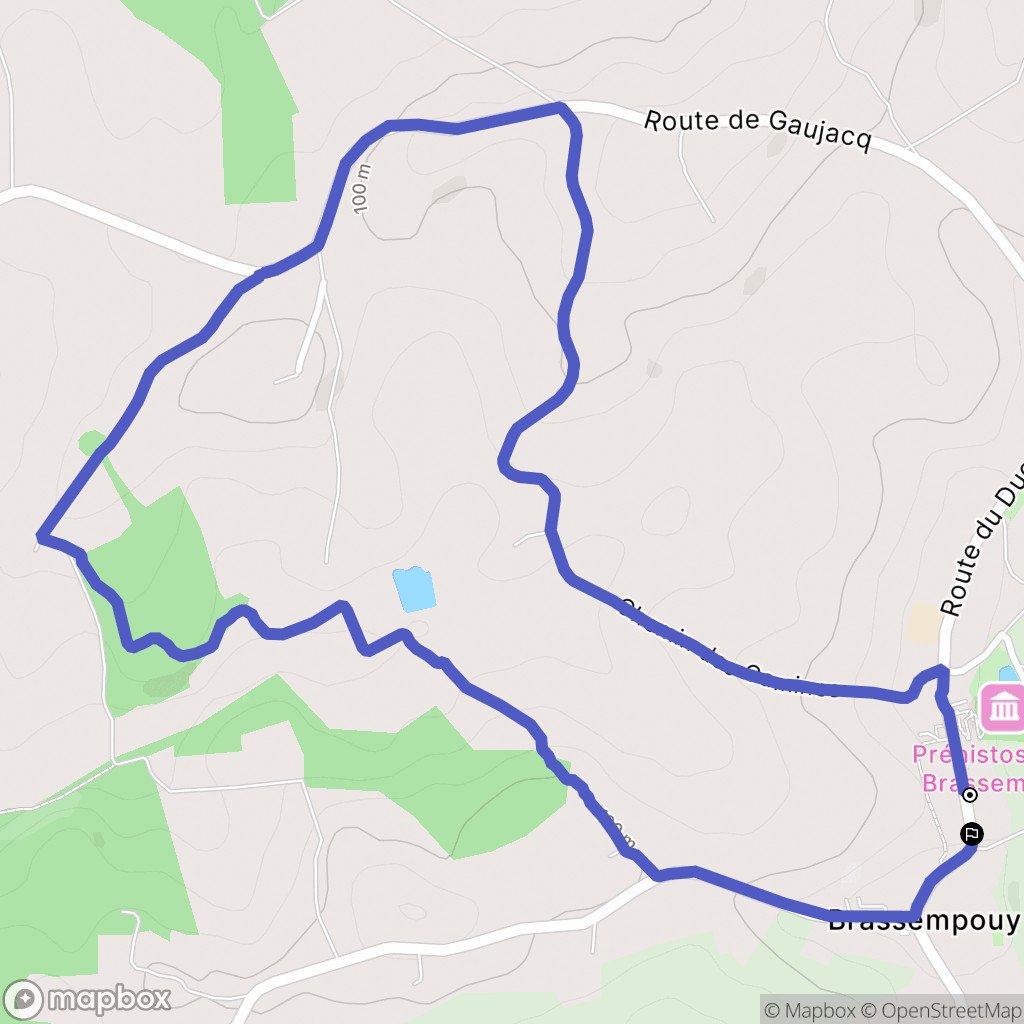 Brassempouy : carte du parcours de randonnée - France