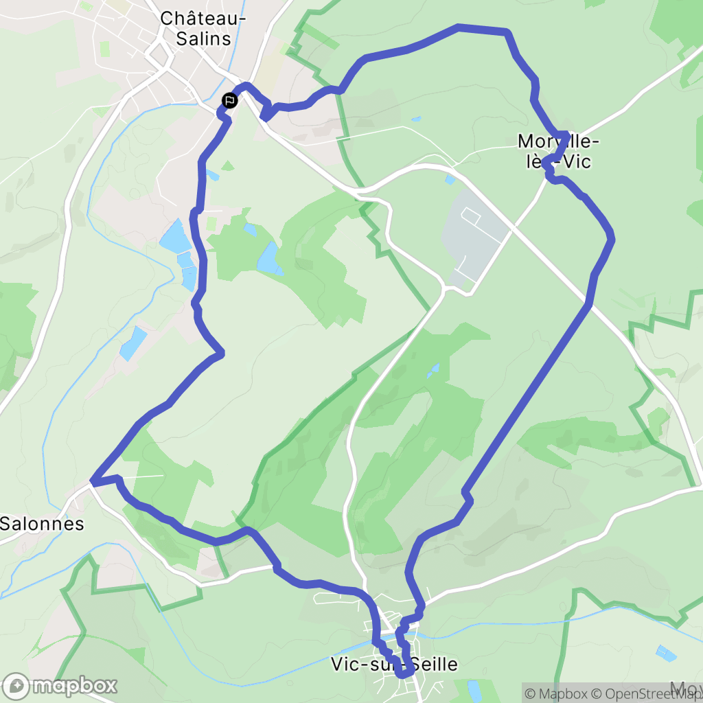 Château-Salins : carte du parcours de randonnée - France