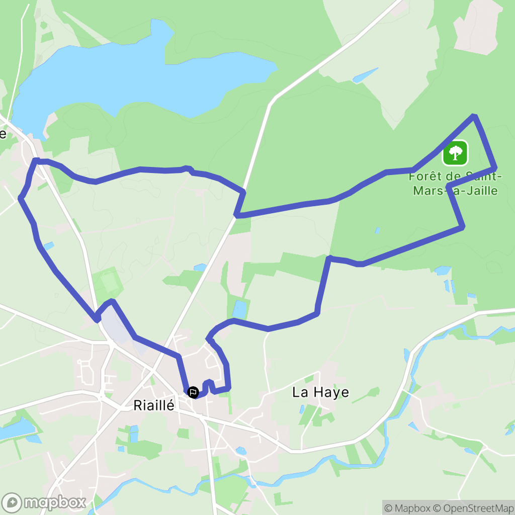 Riaillé : carte du parcours de randonnée - France