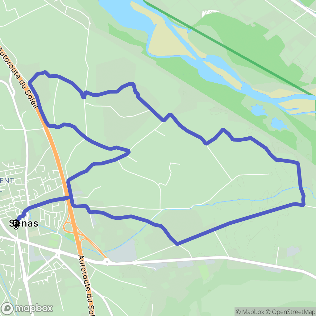 Sénas : carte du parcours de randonnée - France