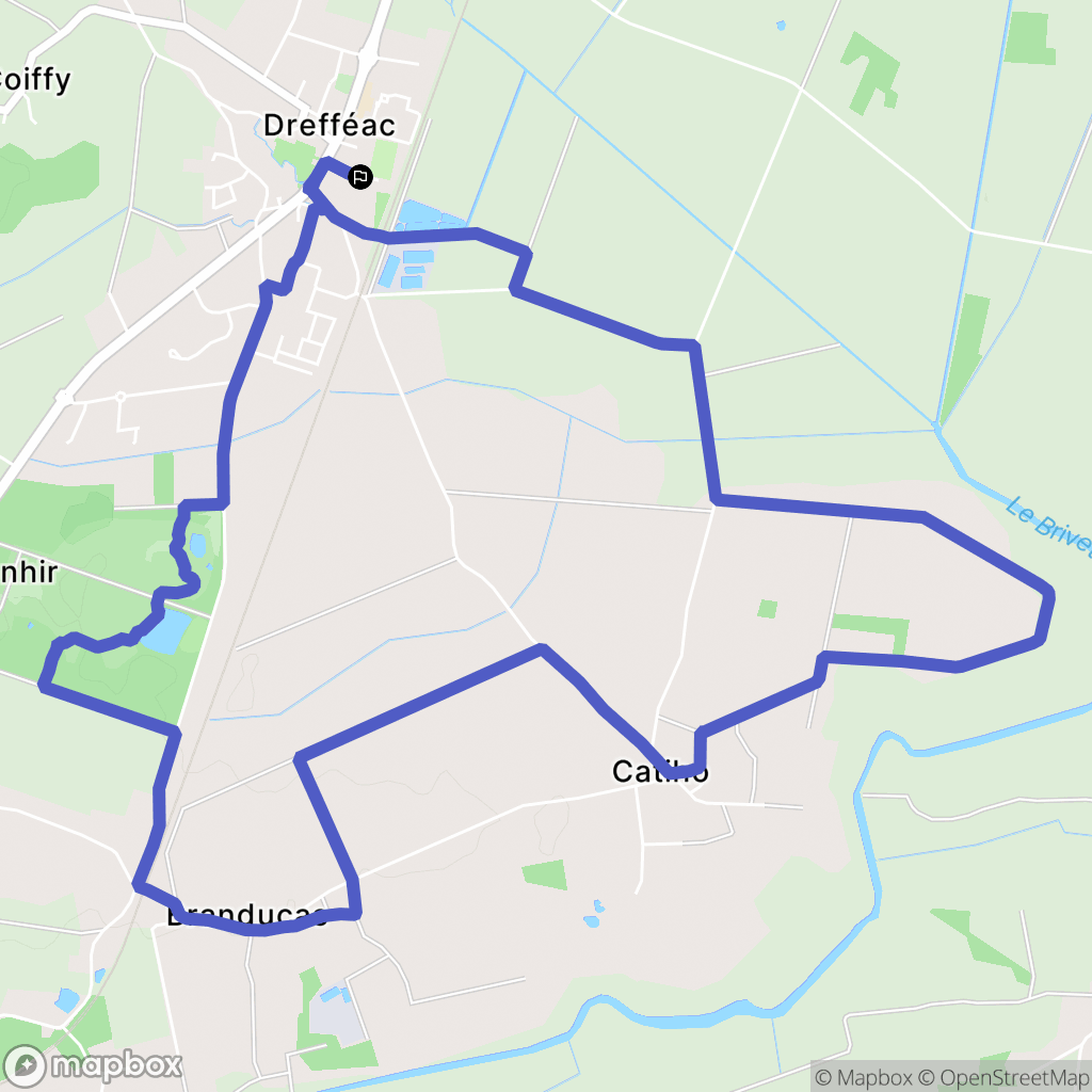Drefféac : carte du parcours de randonnée - France