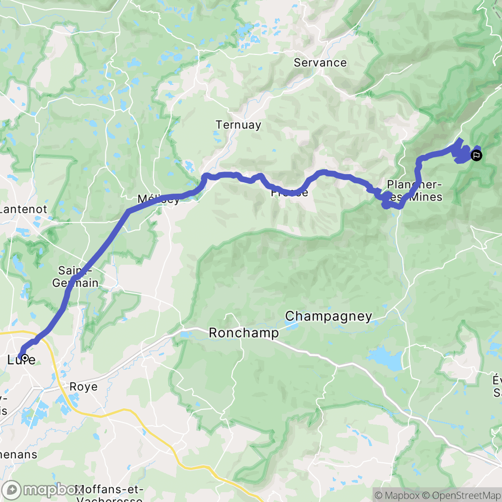Lure : carte du parcours de randonnée - France