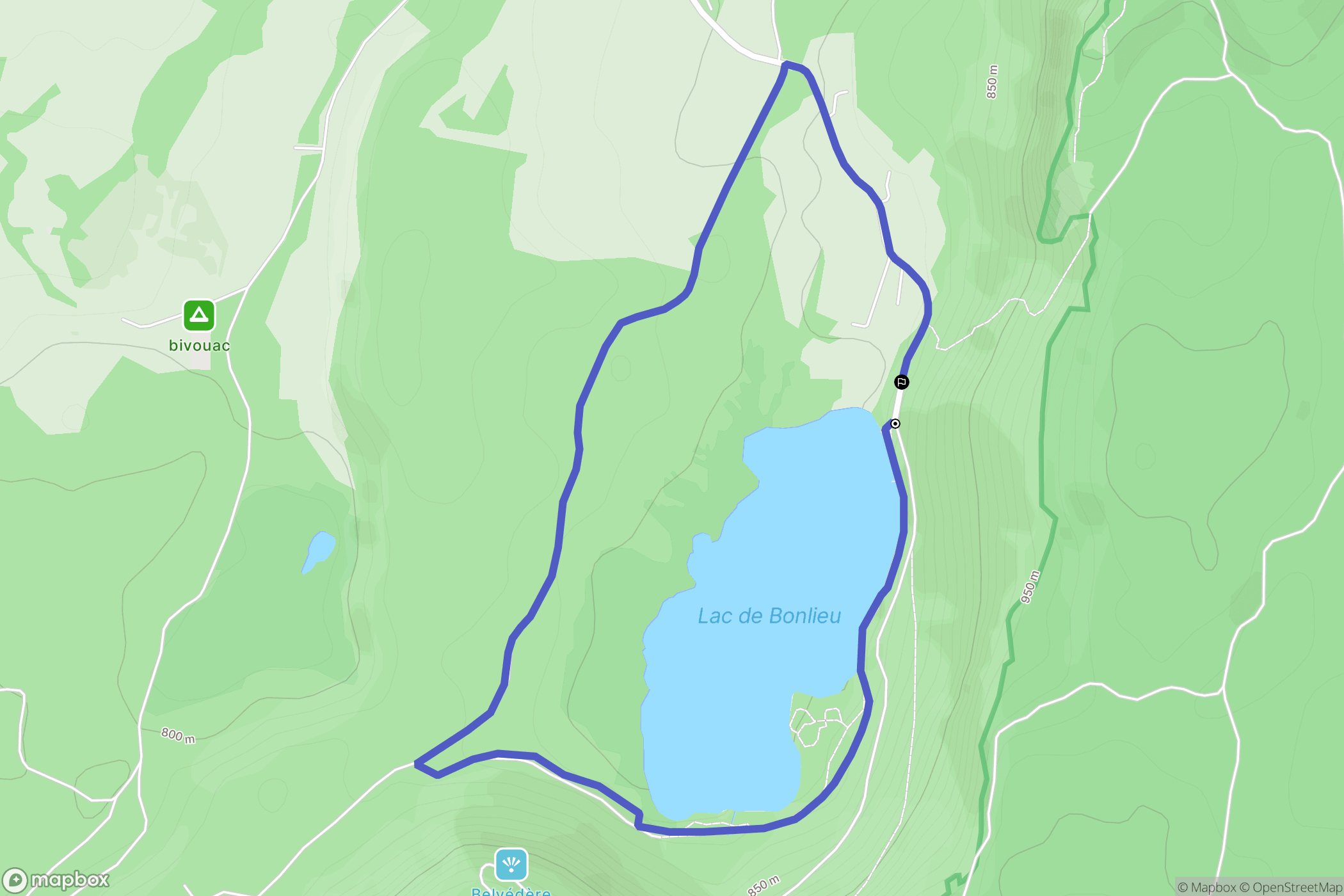 Bonlieu : carte du parcours de randonnée - France