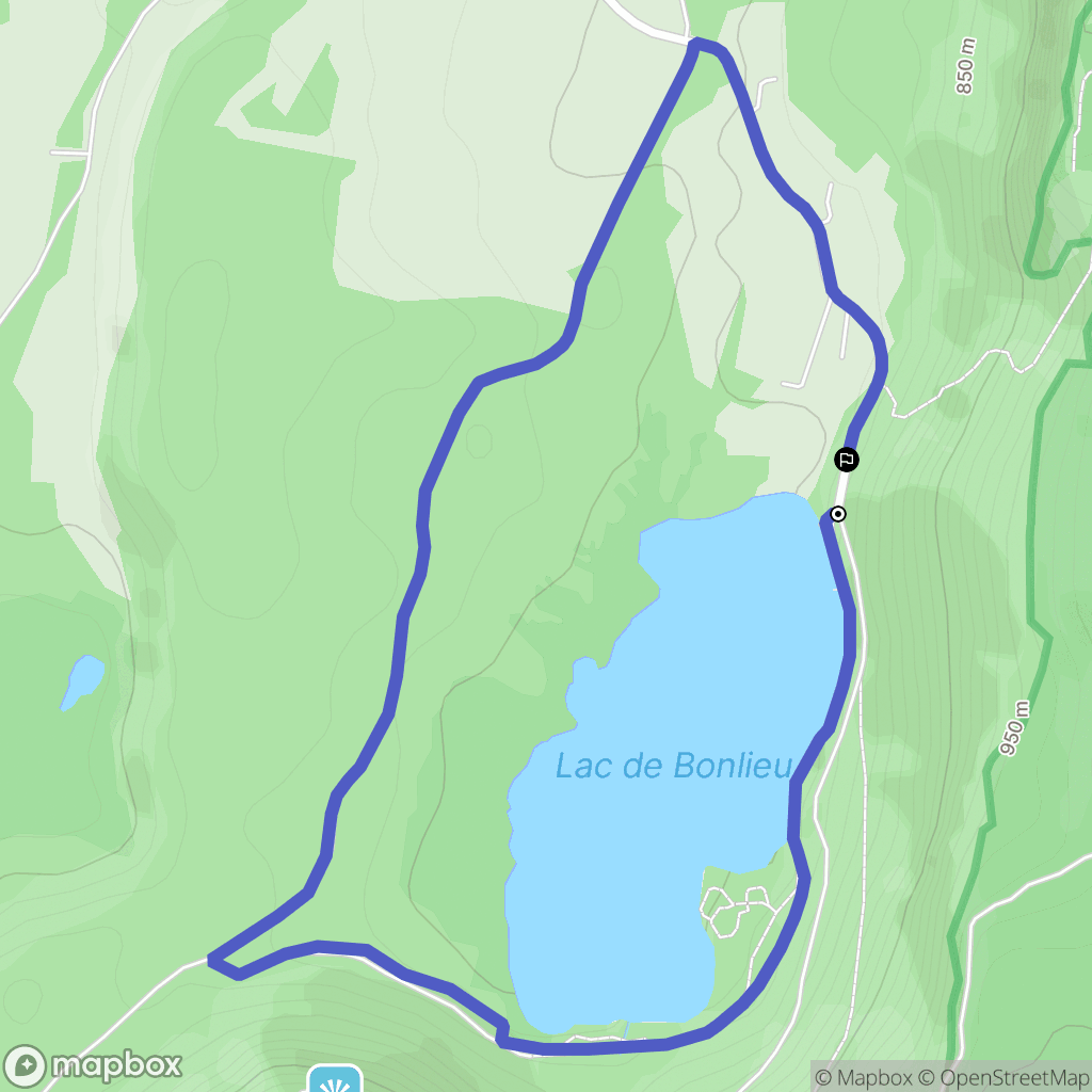 Bonlieu : carte du parcours de randonnée - France