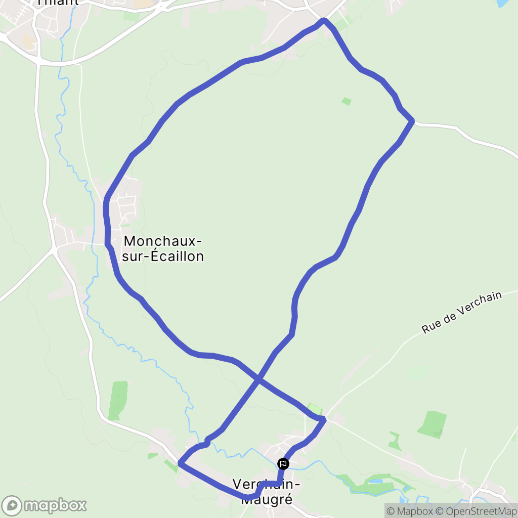 Verchain-Maugré : carte du parcours de randonnée - France