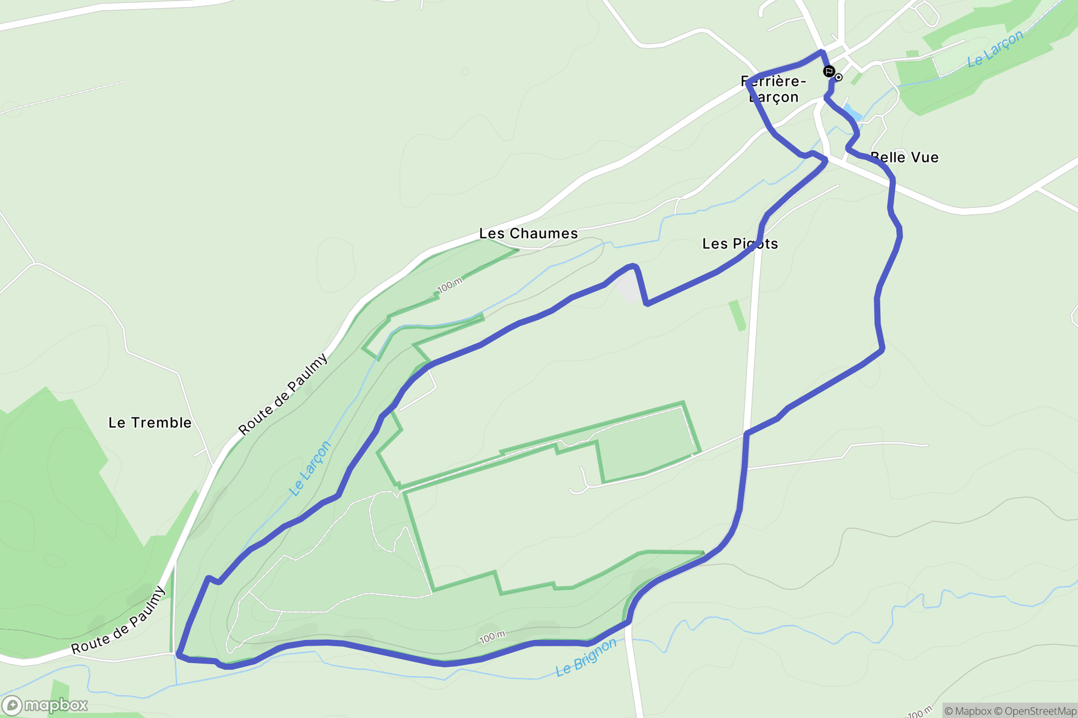 Ferrière-Larçon : carte du parcours de randonnée - France