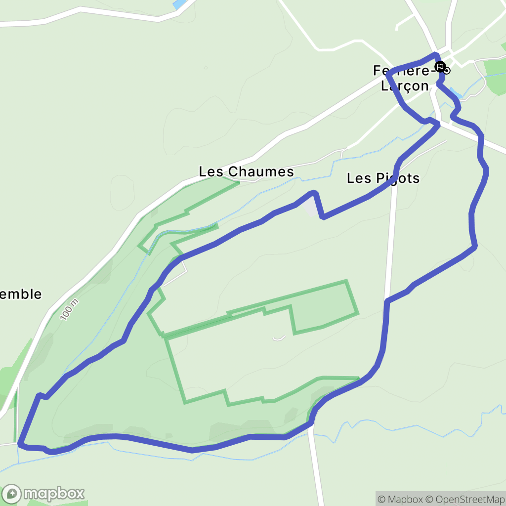 Ferrière-Larçon : carte du parcours de randonnée - France
