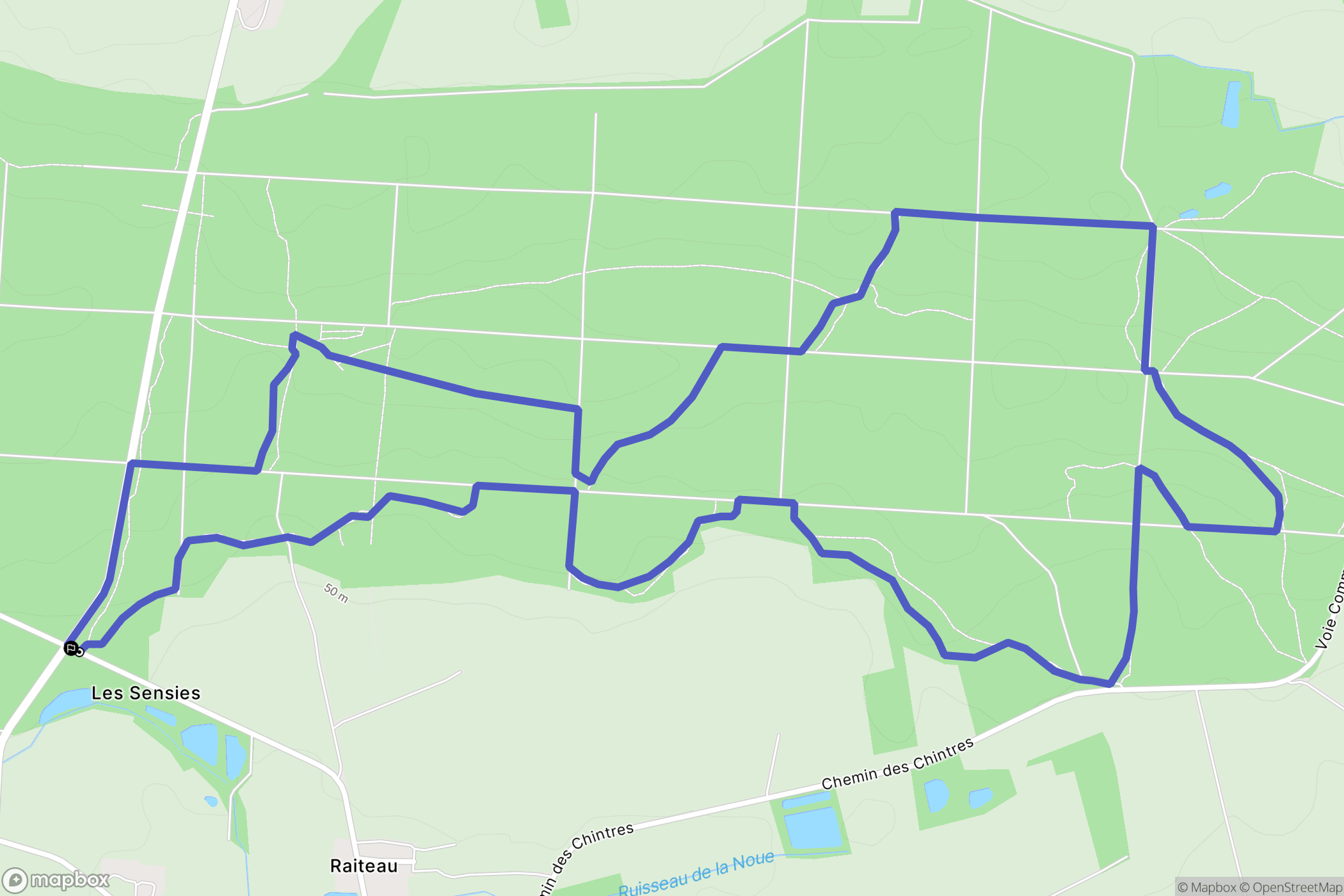 Vallons-de-L'Erdre : carte du parcours de randonnée - France