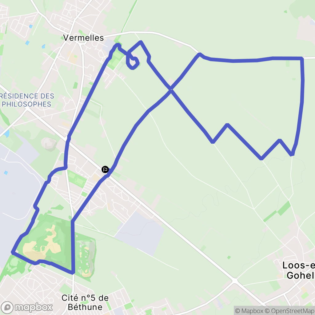 Mazingarbe : carte du parcours de randonnée - France