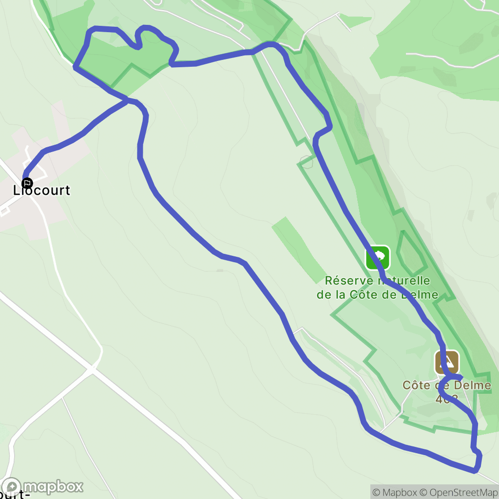 Liocourt : carte du parcours de randonnée - France
