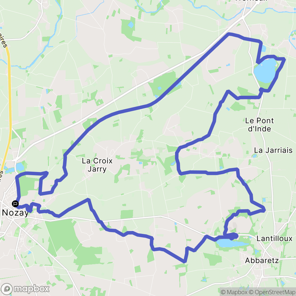 Nozay : carte du parcours de randonnée - France