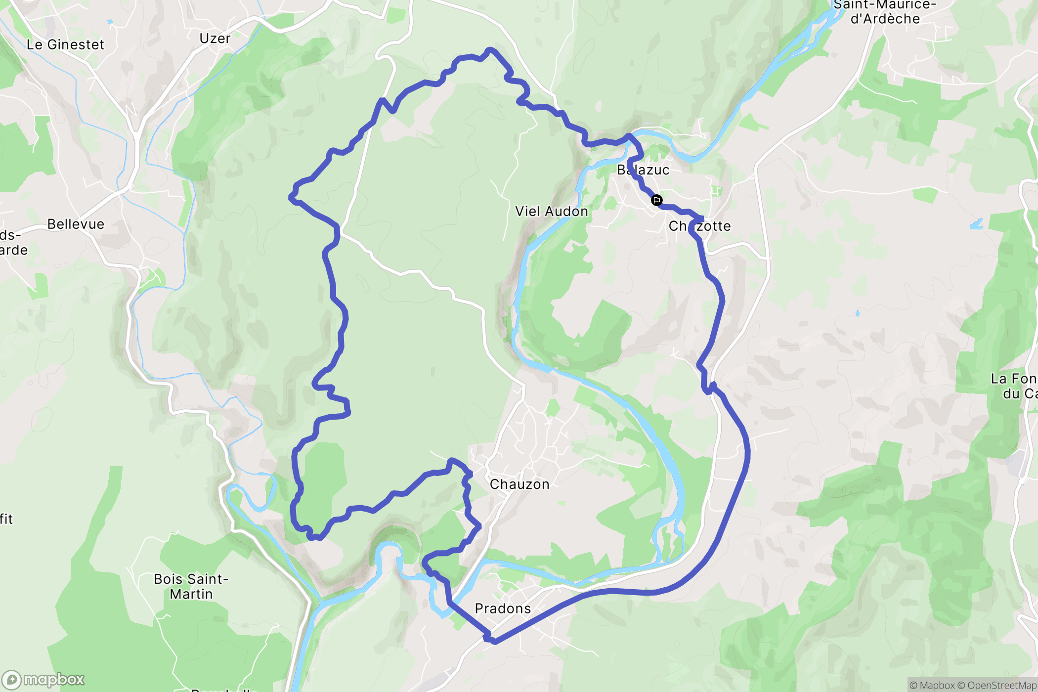 Balazuc: routekaart voor buitenactiviteiten - France