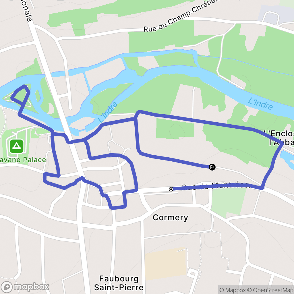Cormery : carte du parcours de randonnée - France