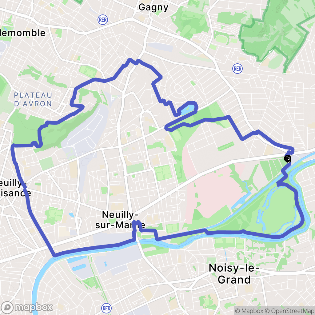 Neuilly-sur-Marne : carte du parcours de randonnée - France