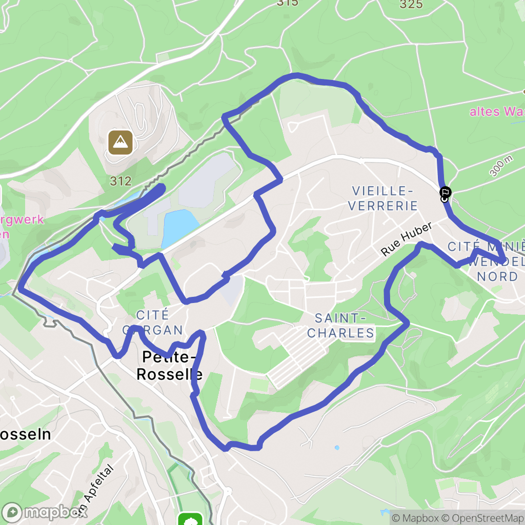 Petite-Rosselle : carte du parcours de randonnée - France