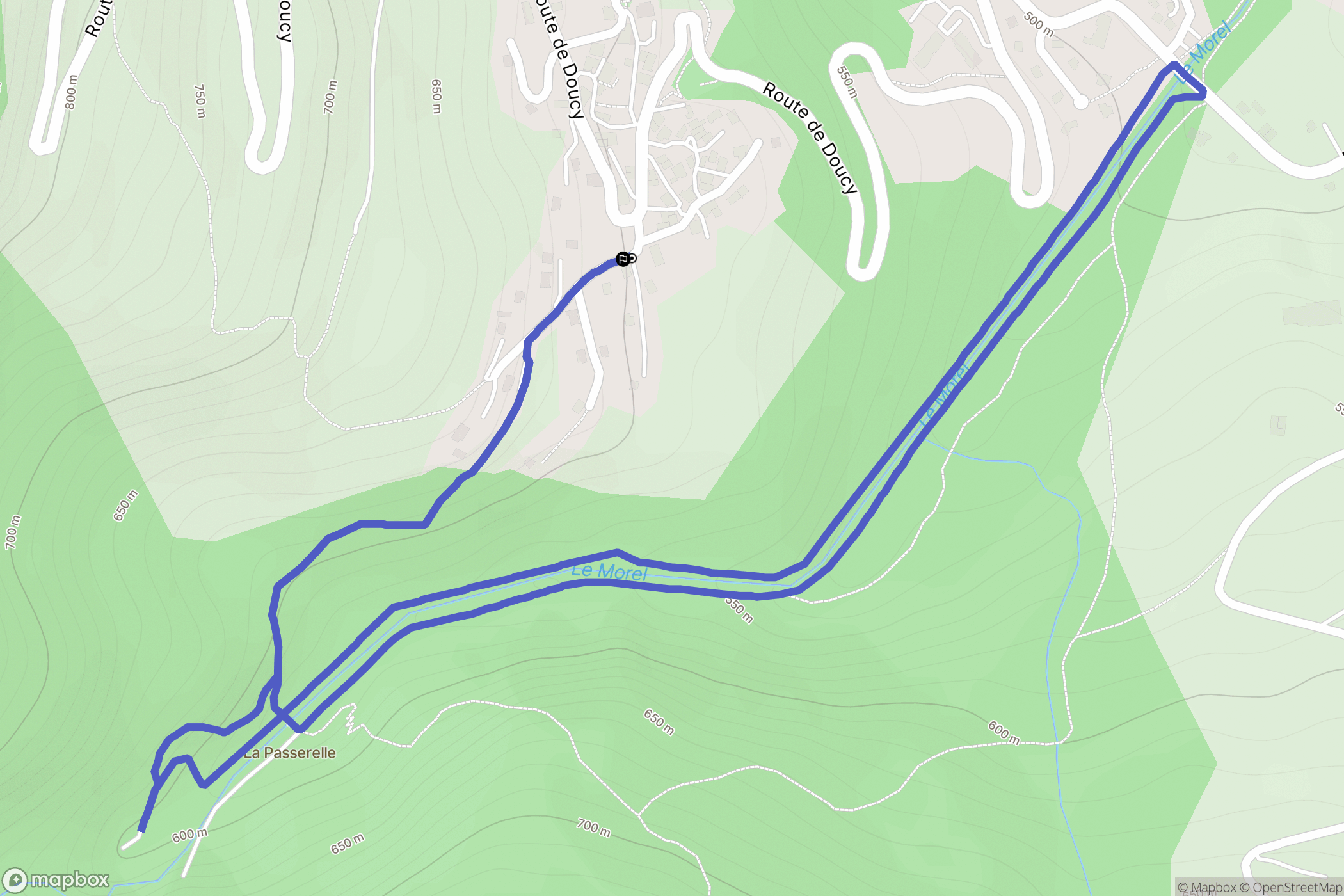 Saint-Oyen : carte du parcours de randonnée - France