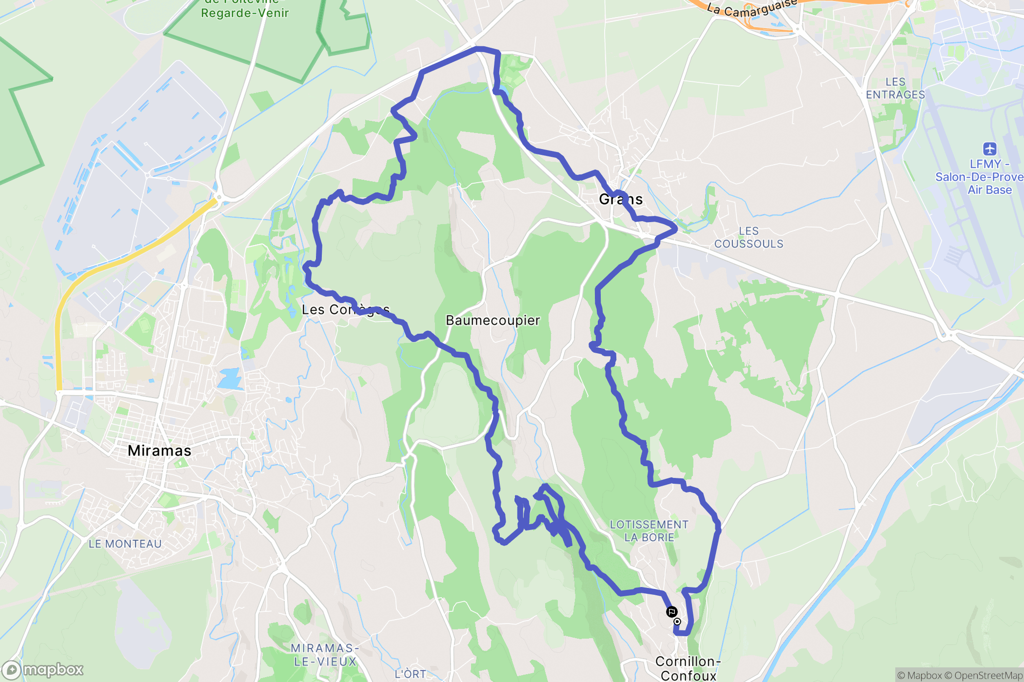 Cornillon-Confoux : carte du parcours de randonnée - France