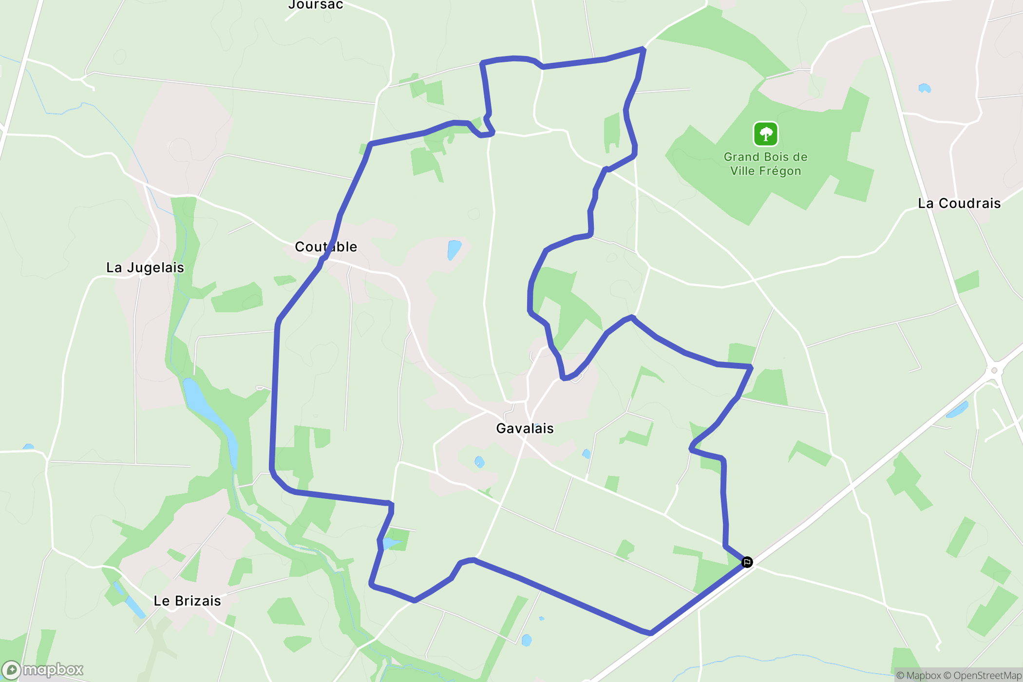 Bouvron : carte du parcours de randonnée - France
