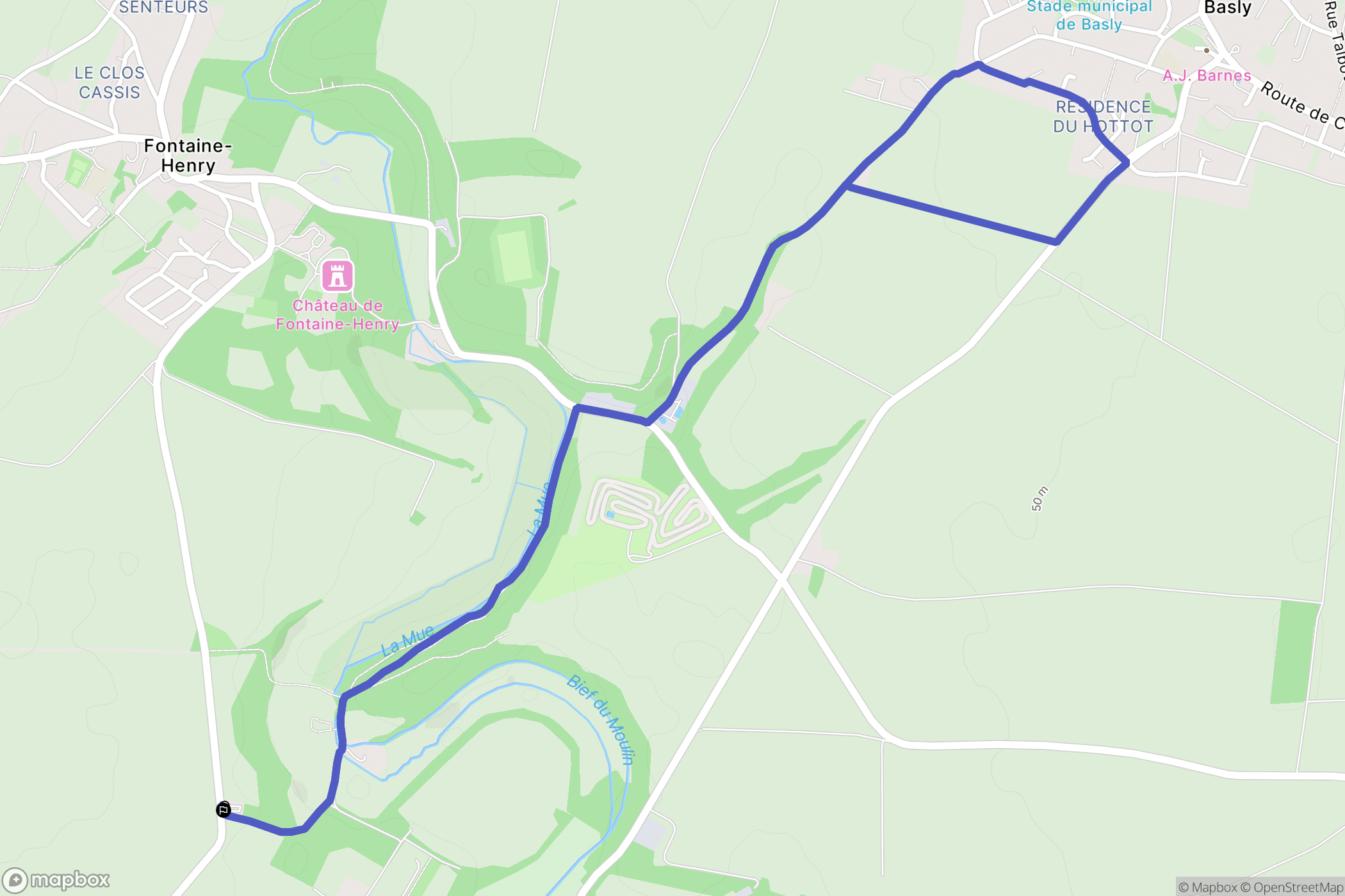 Thaon : carte du parcours de randonnée - France