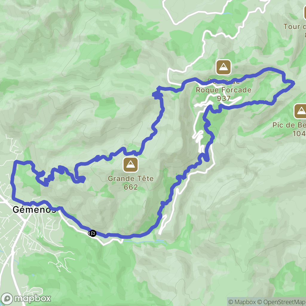 Gémenos : carte du parcours de randonnée - France