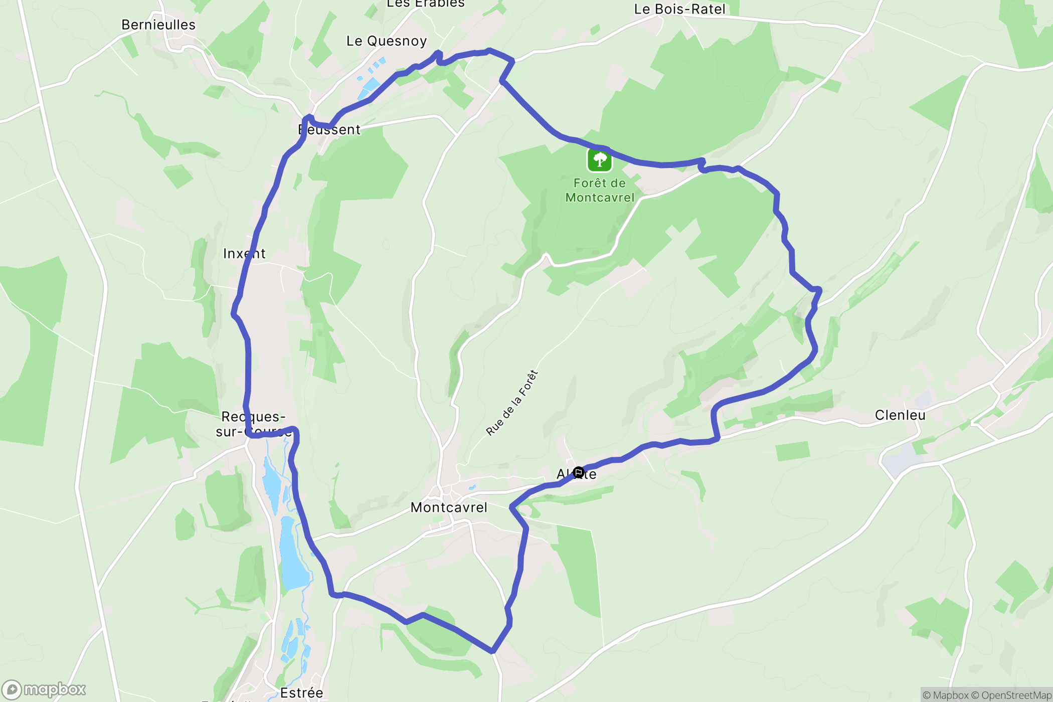 Alette : carte du parcours de randonnée - France