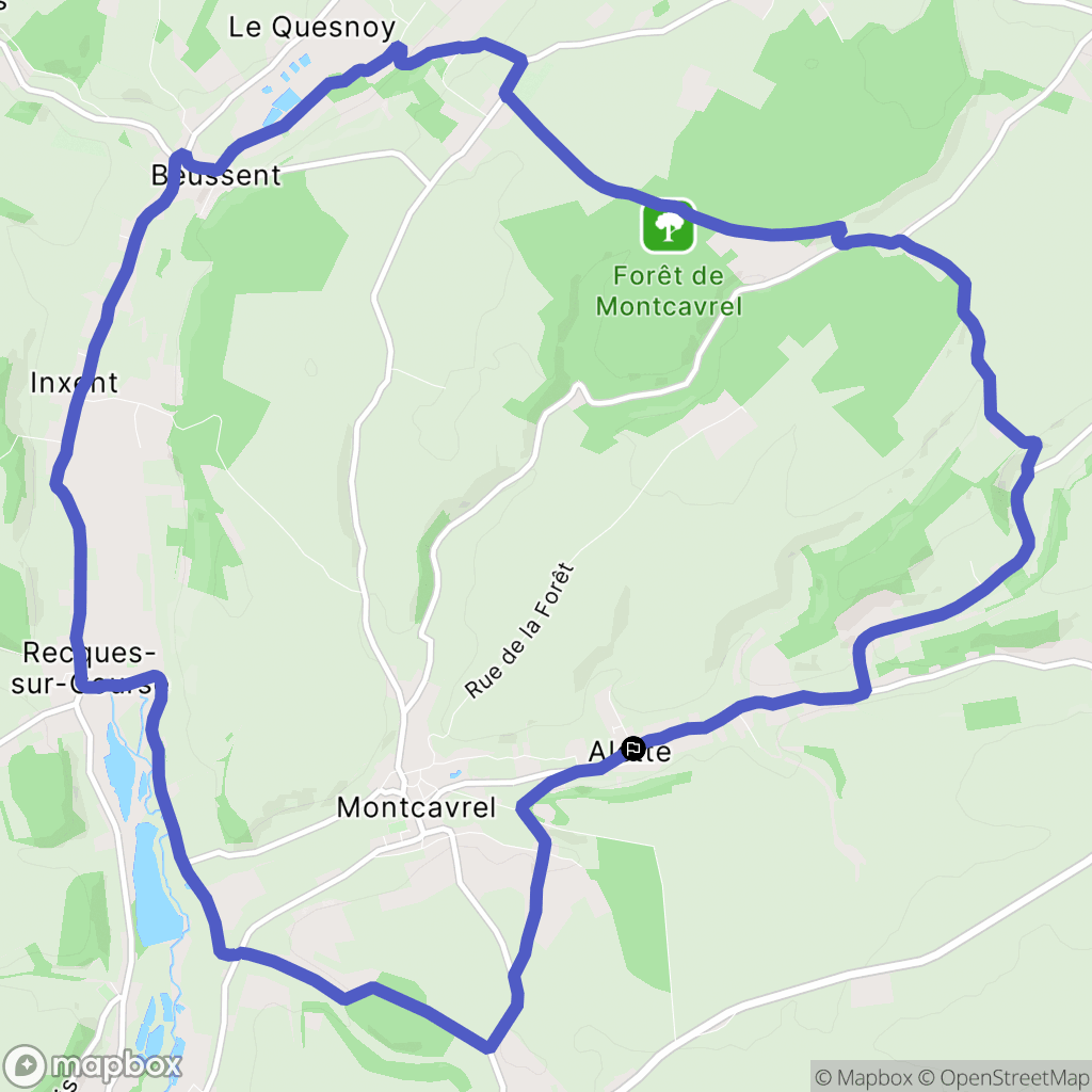 Alette : carte du parcours de randonnée - France