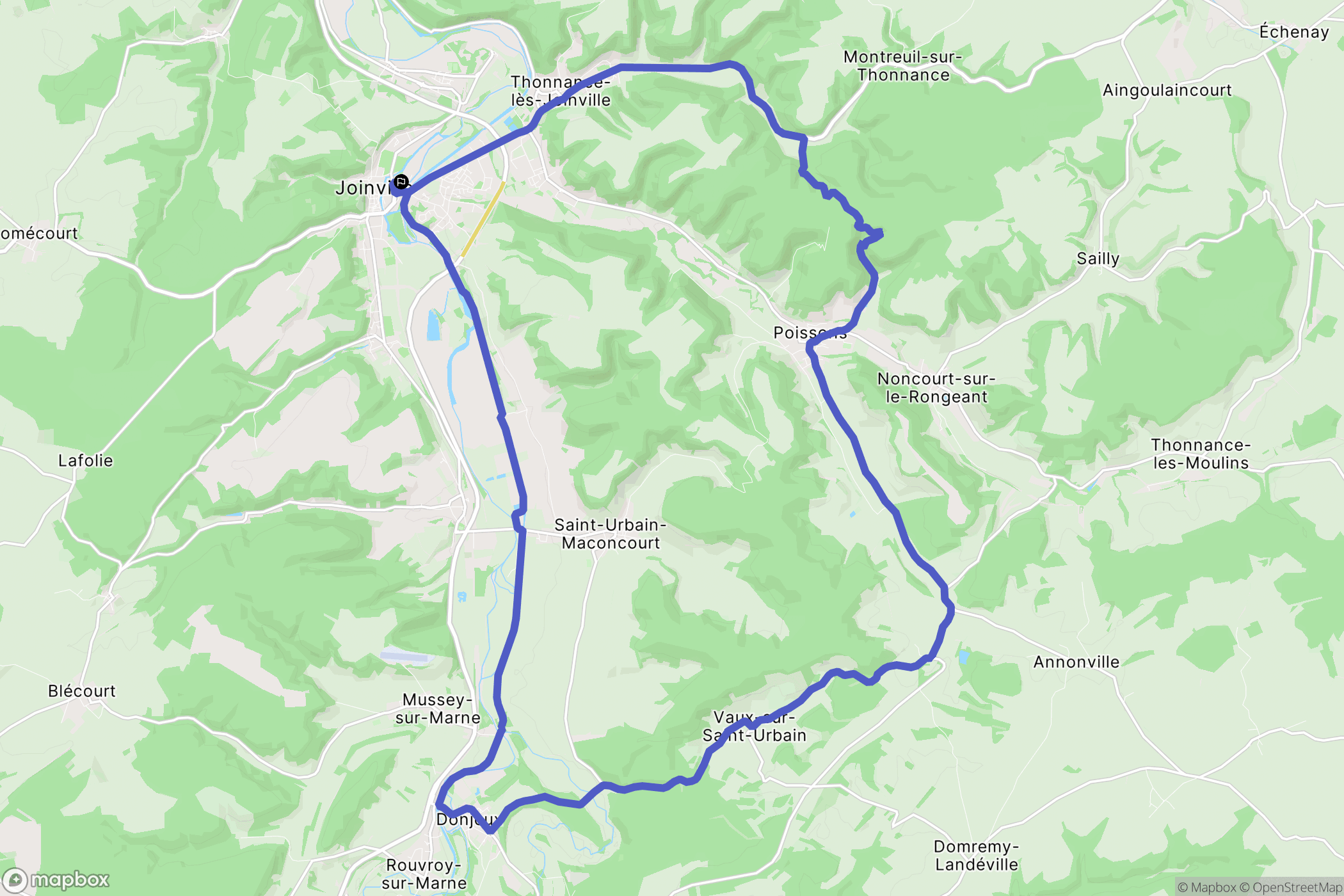 Joinville : carte du parcours de randonnée - France