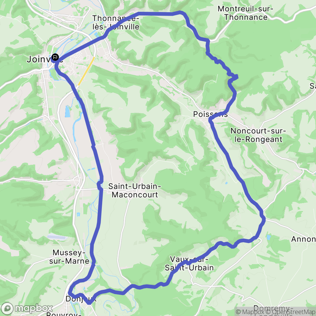 Joinville : carte du parcours de randonnée - France