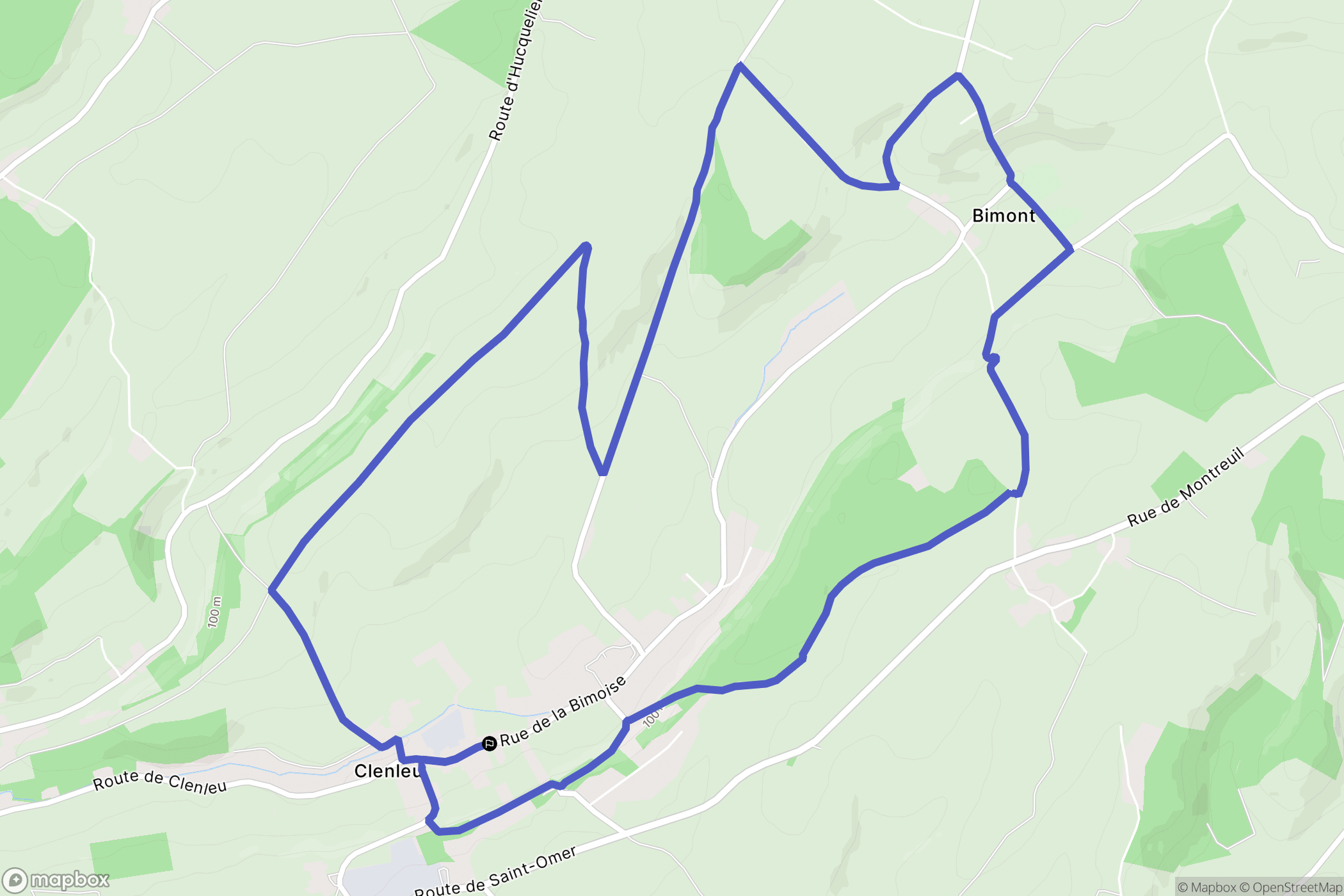 Clenleu : carte du parcours de randonnée - France